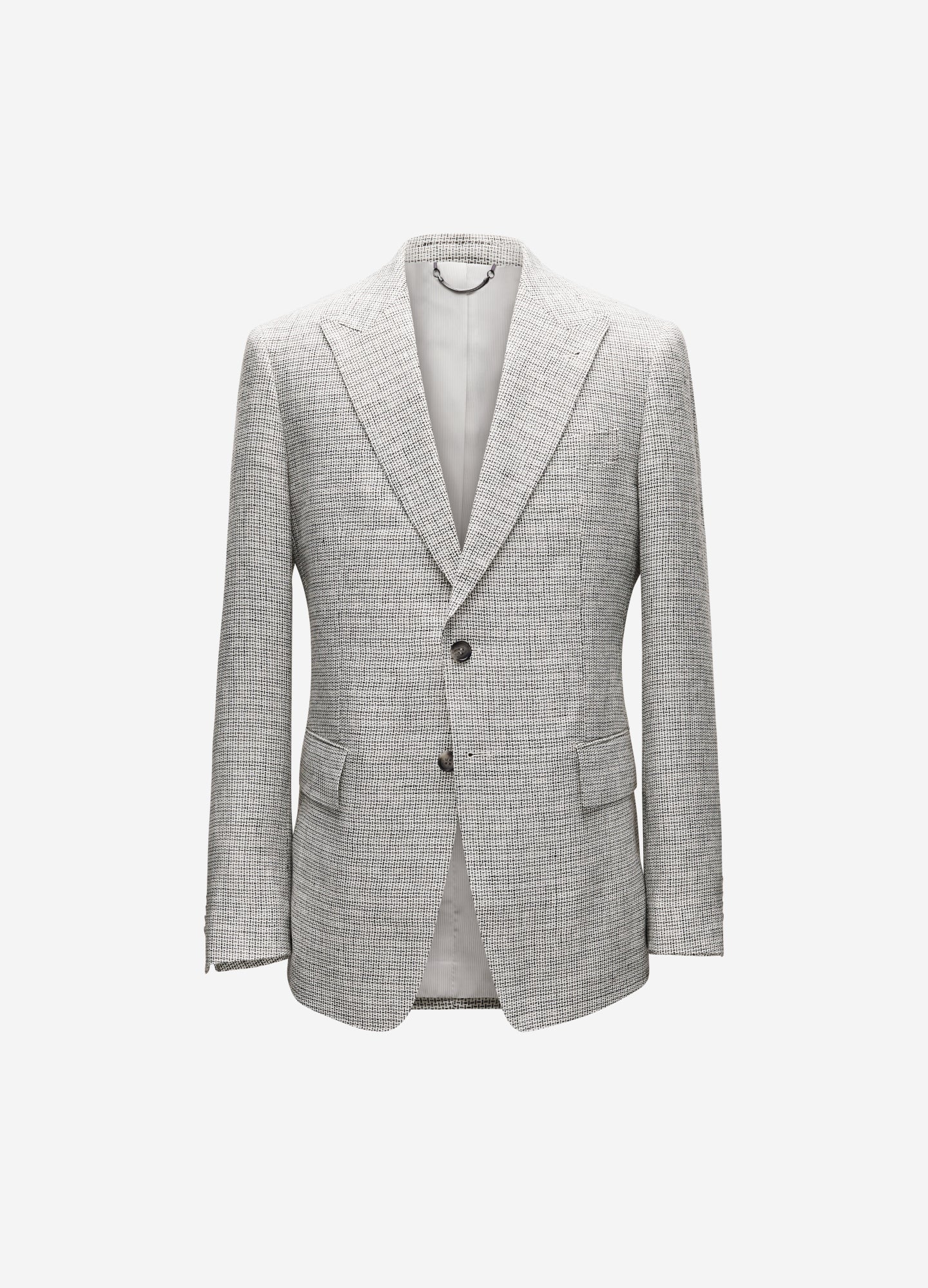 Blazer in lino a quadri Thatch, bianco