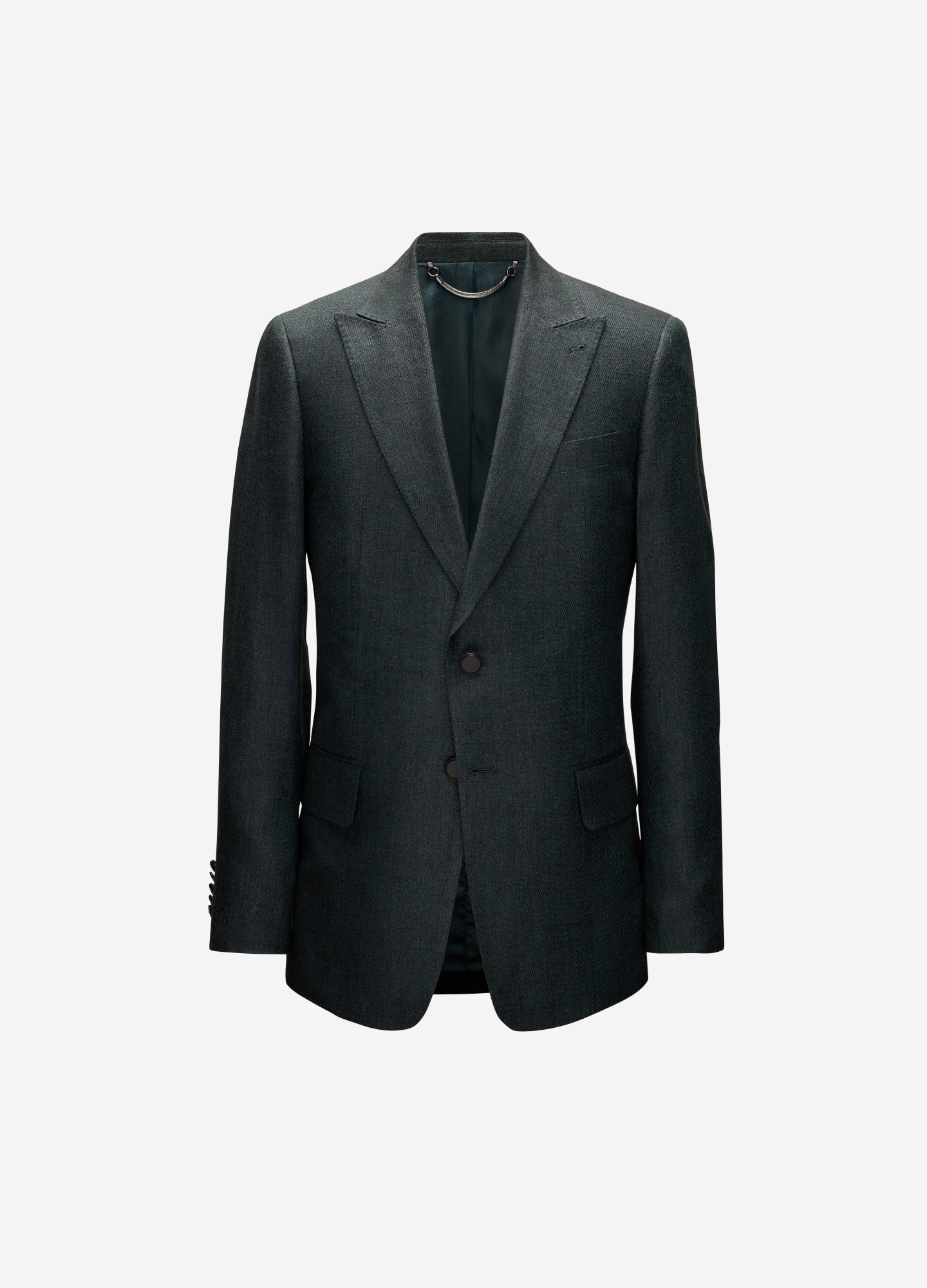 Blazer in seta e lino verde scuro