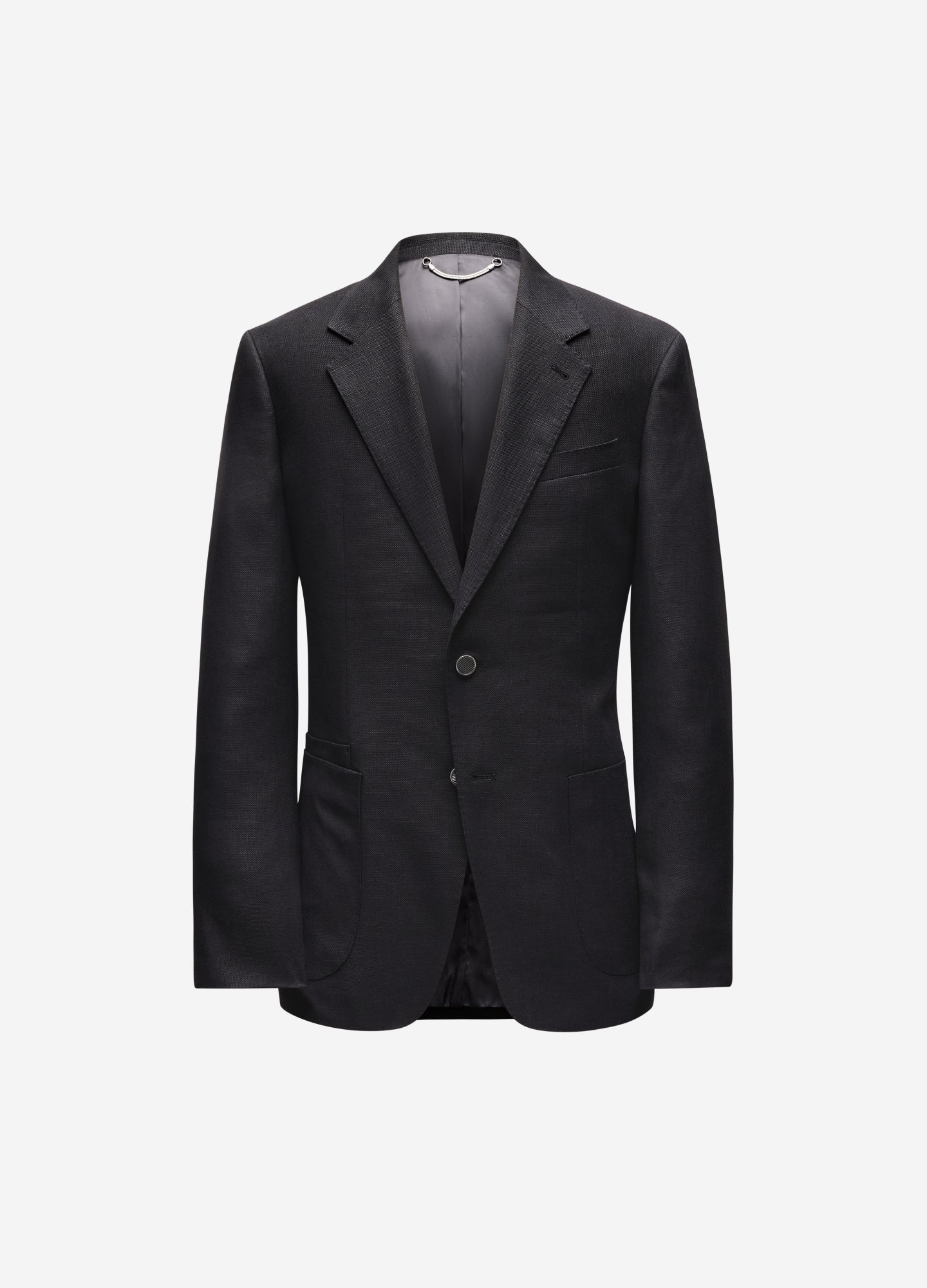 Blazer in lino e lana Hopsack nero