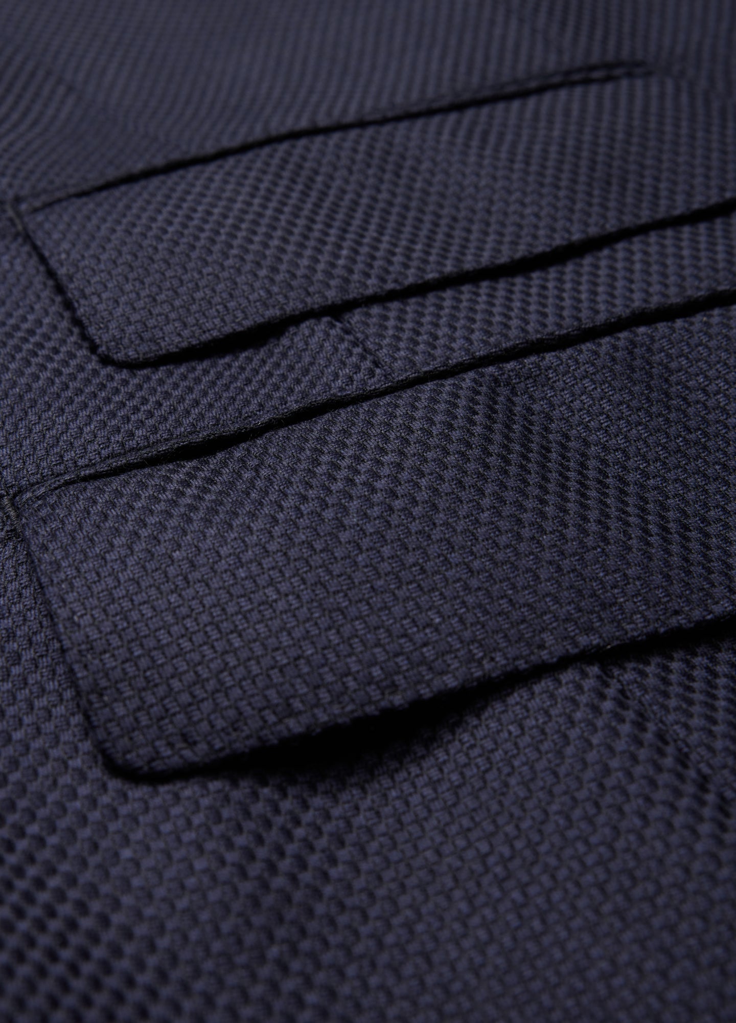 Wool Cashmere Textured Blazer Navy