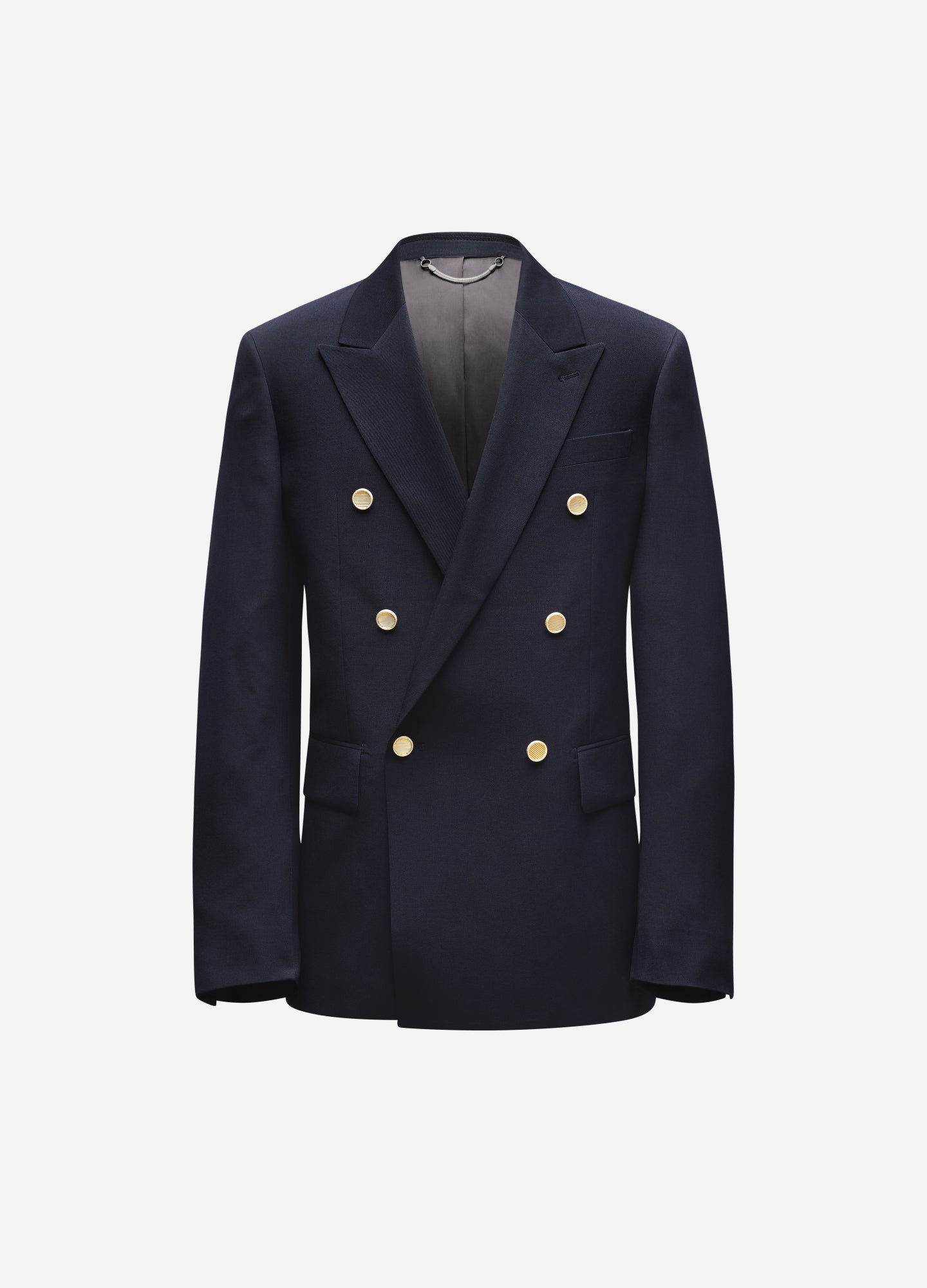Blazer doppiopetto in lana blu navy scuro