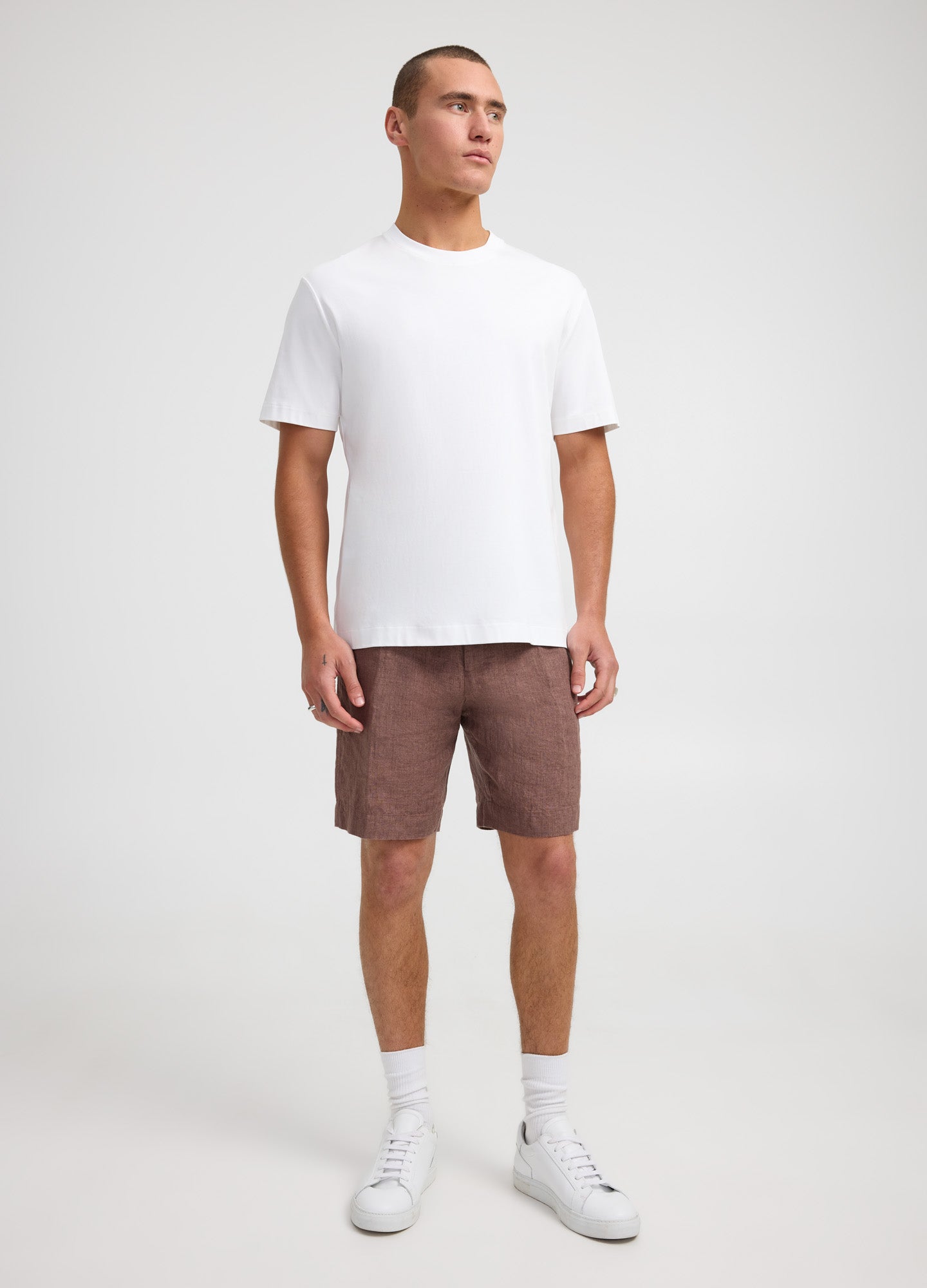 Athletic Linen Shorts Terracotta