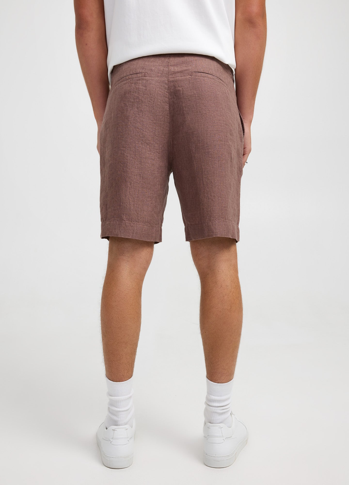 Athletic Linen Shorts Terracotta