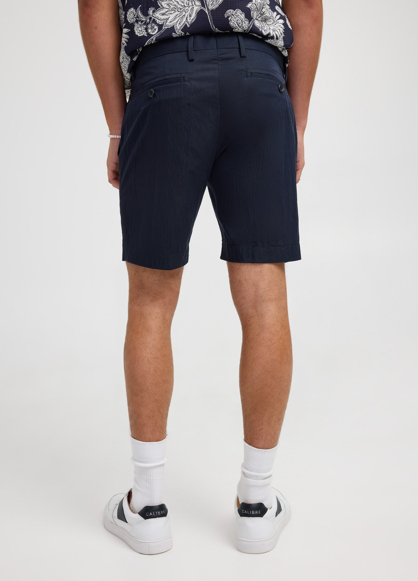 Textured Twill Shorts Navy