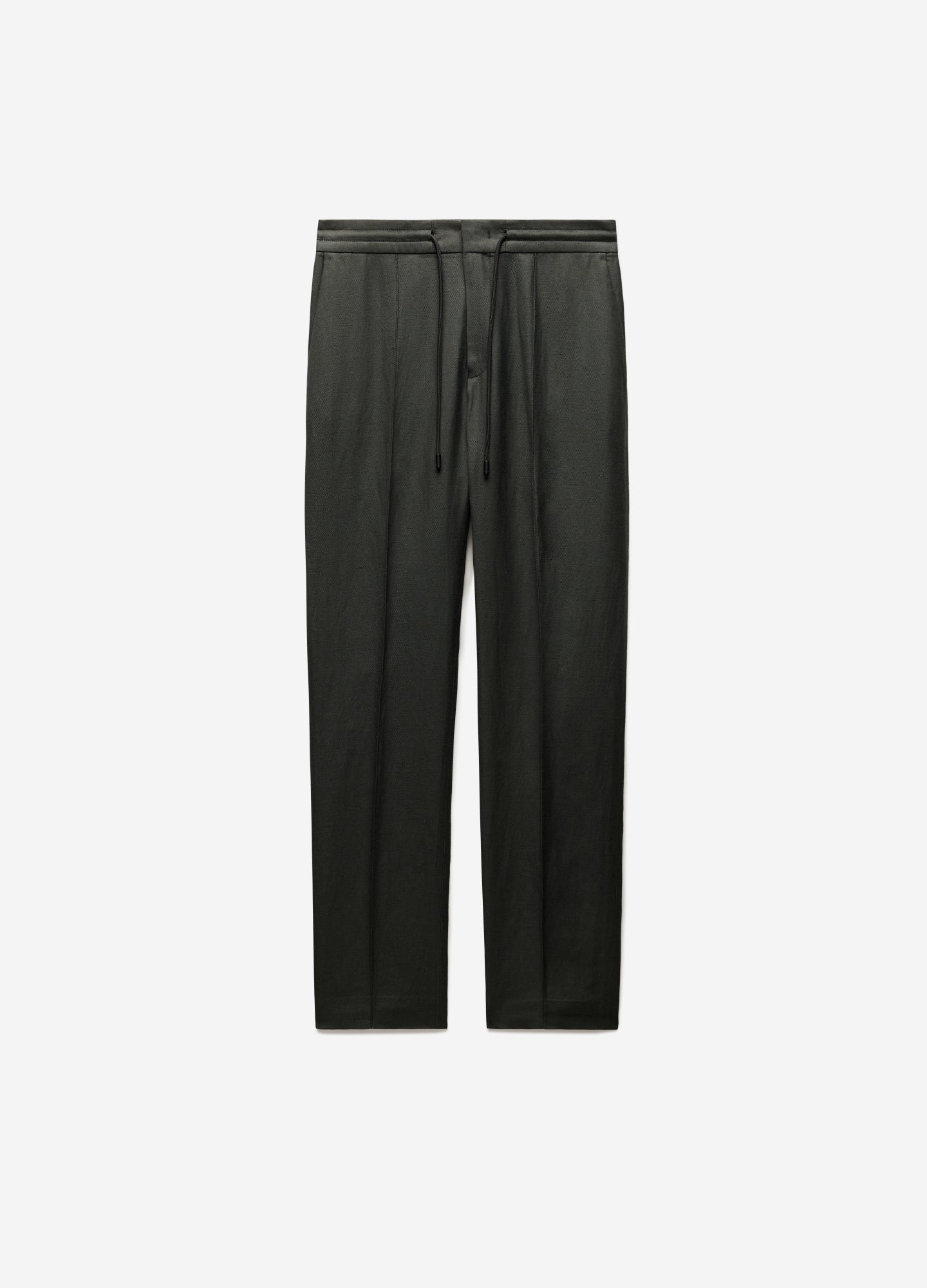 Linen Blend Drawstring Pants Pine