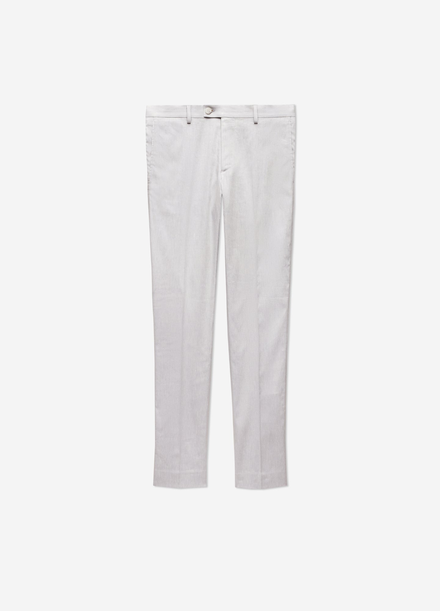 Stretch Linen Cotton Pants Silver