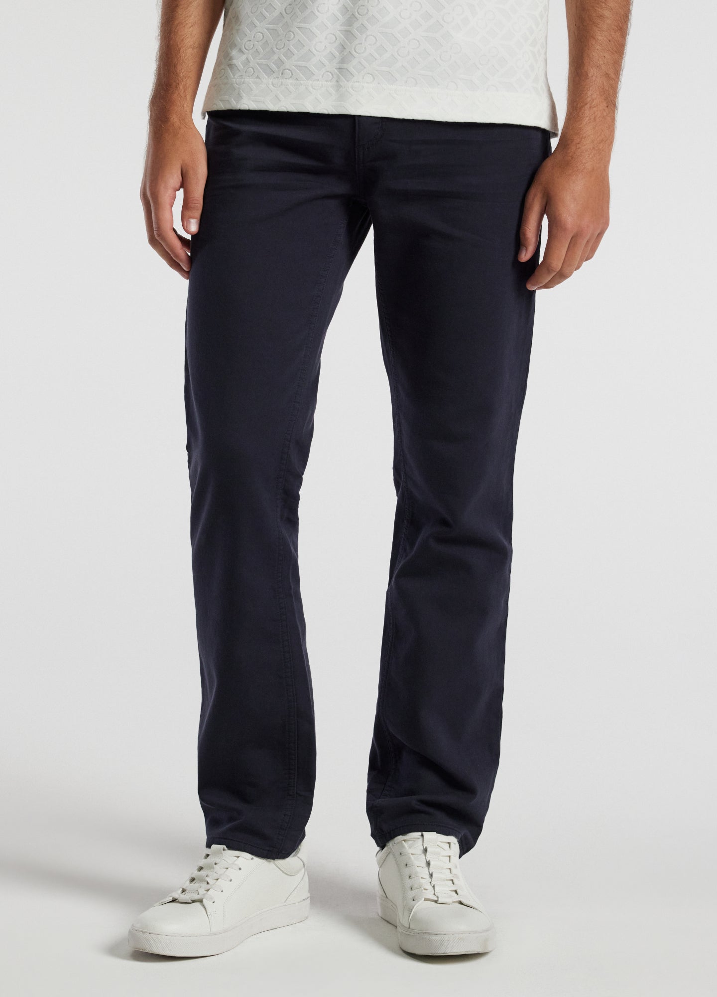 Straight Fit Dobby Denim Jeans Navy