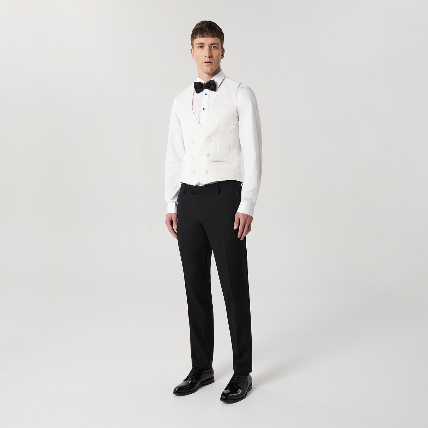 Slim-Fit Pure Wool Evening Pant Black
