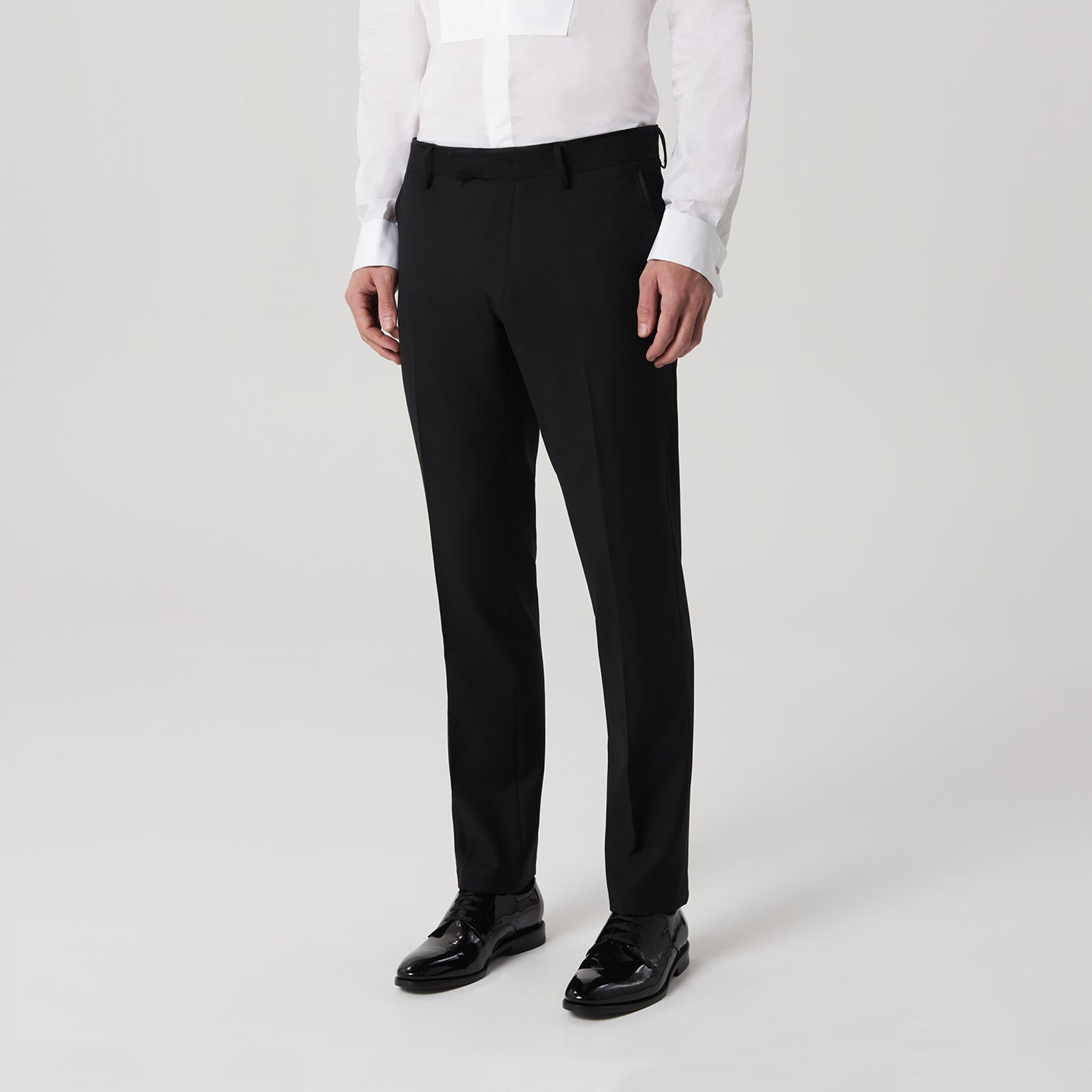 Slim-Fit Pure Wool Evening Pant Black