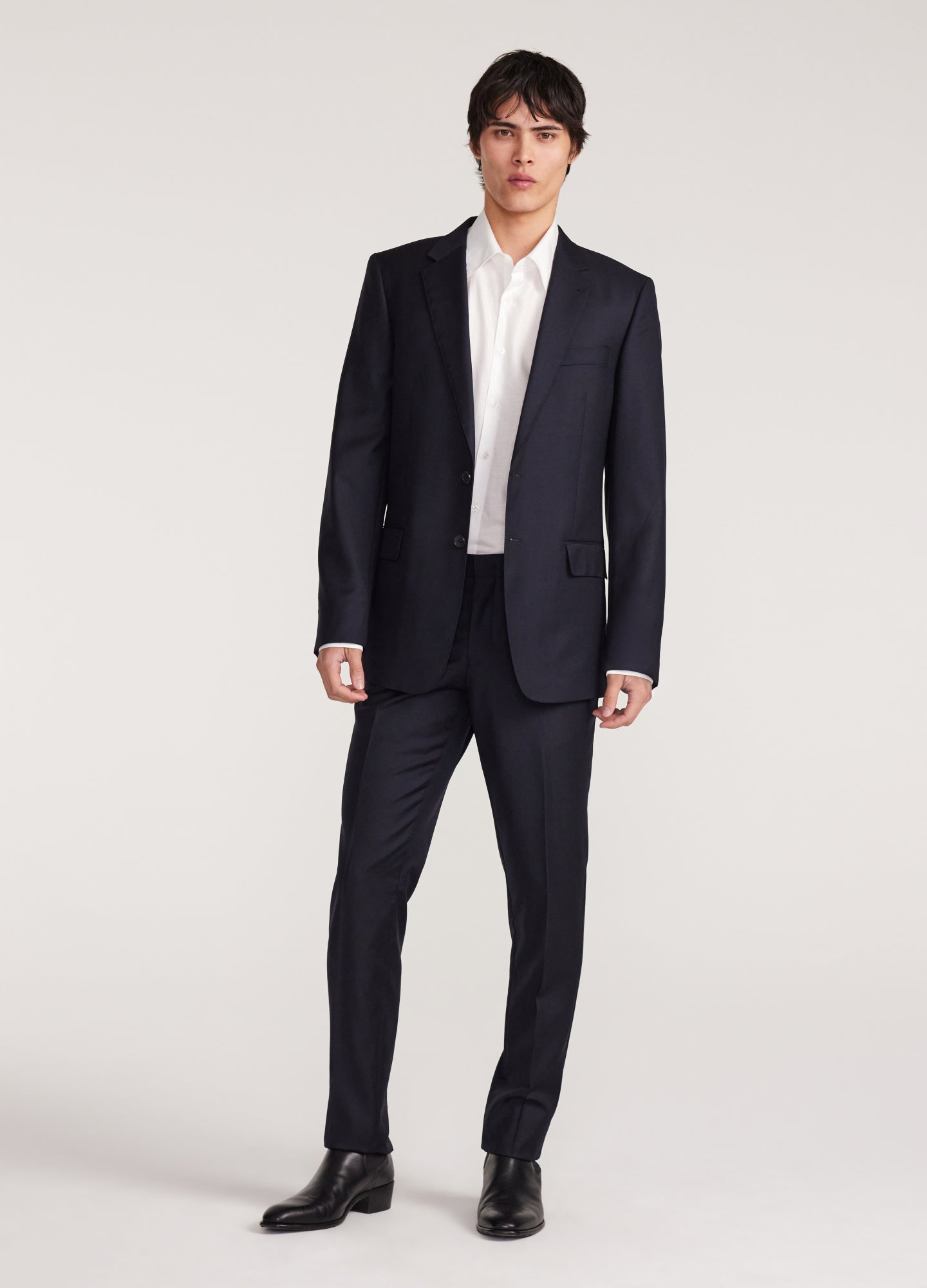 Giacca da abito in twill di lana blu scuro