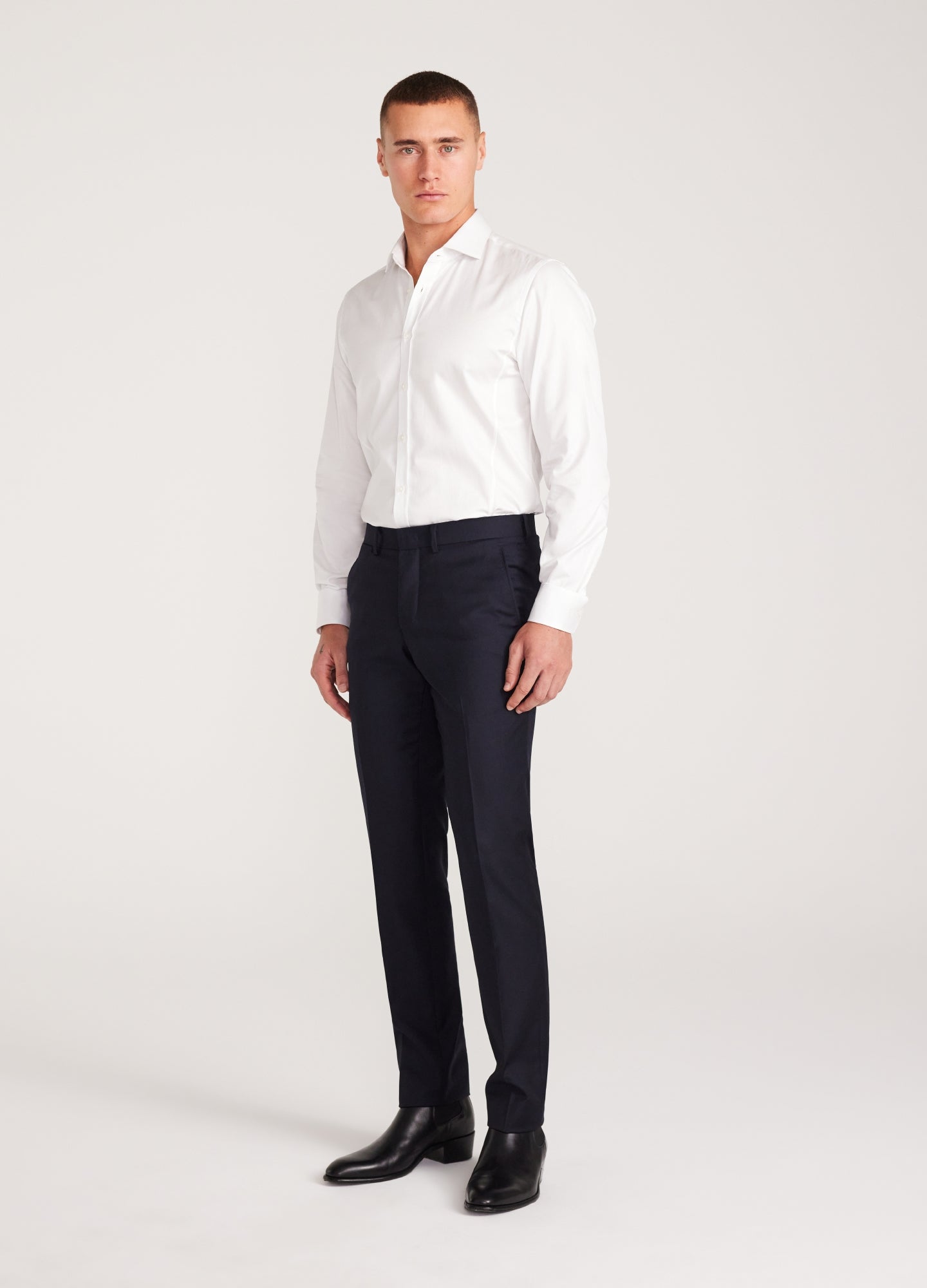 Extra Slim Wool Twill Pants Navy Dark