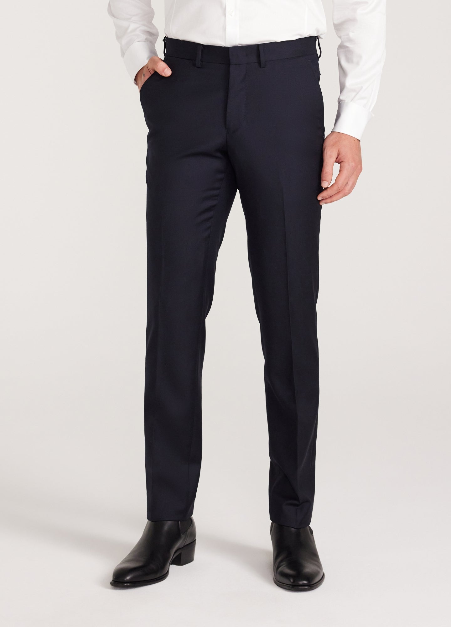Extra Slim Wool Twill Pants Navy Dark