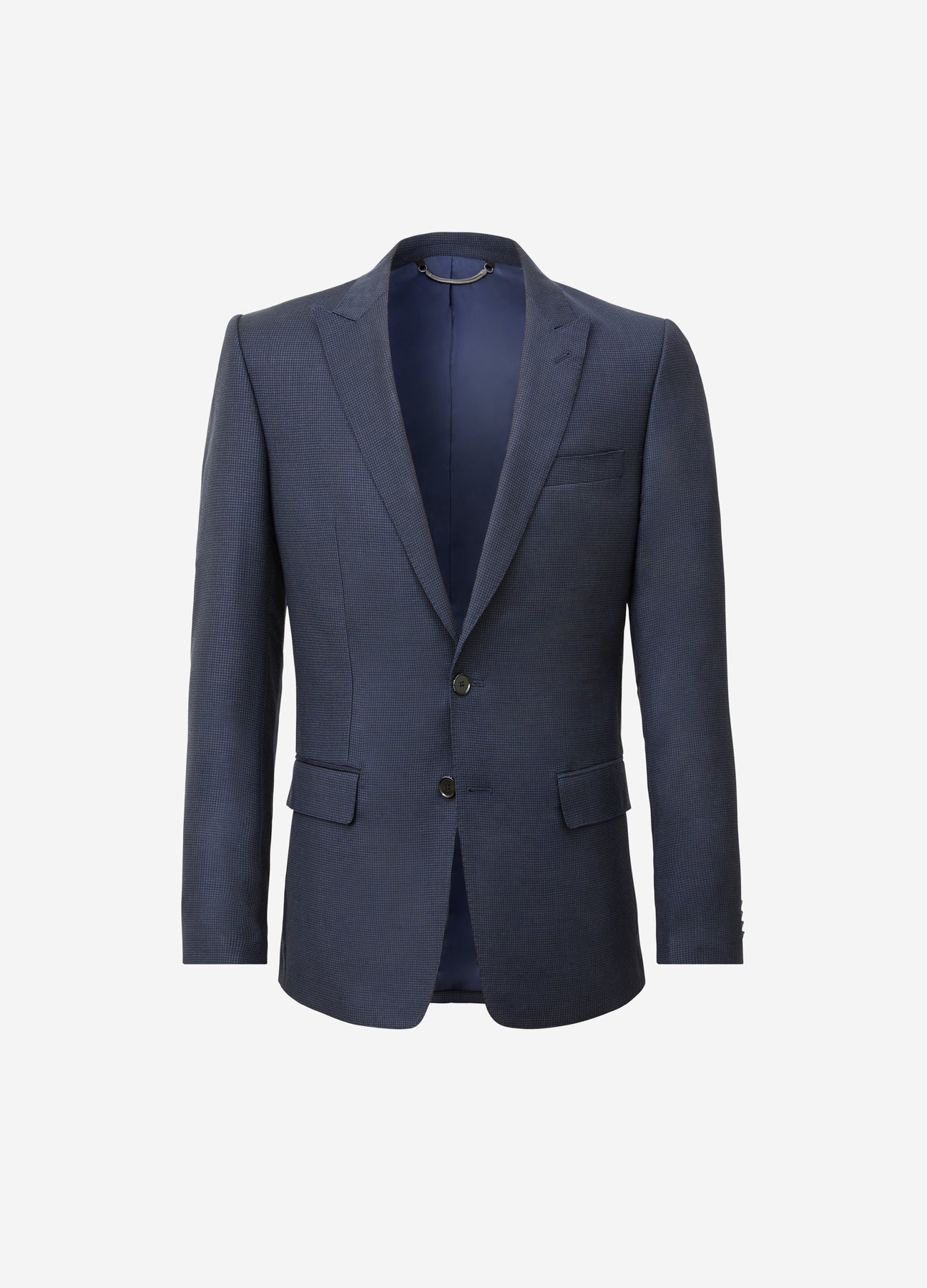 Giacca da abito in tessuto a trama intrecciata tonale blu navy