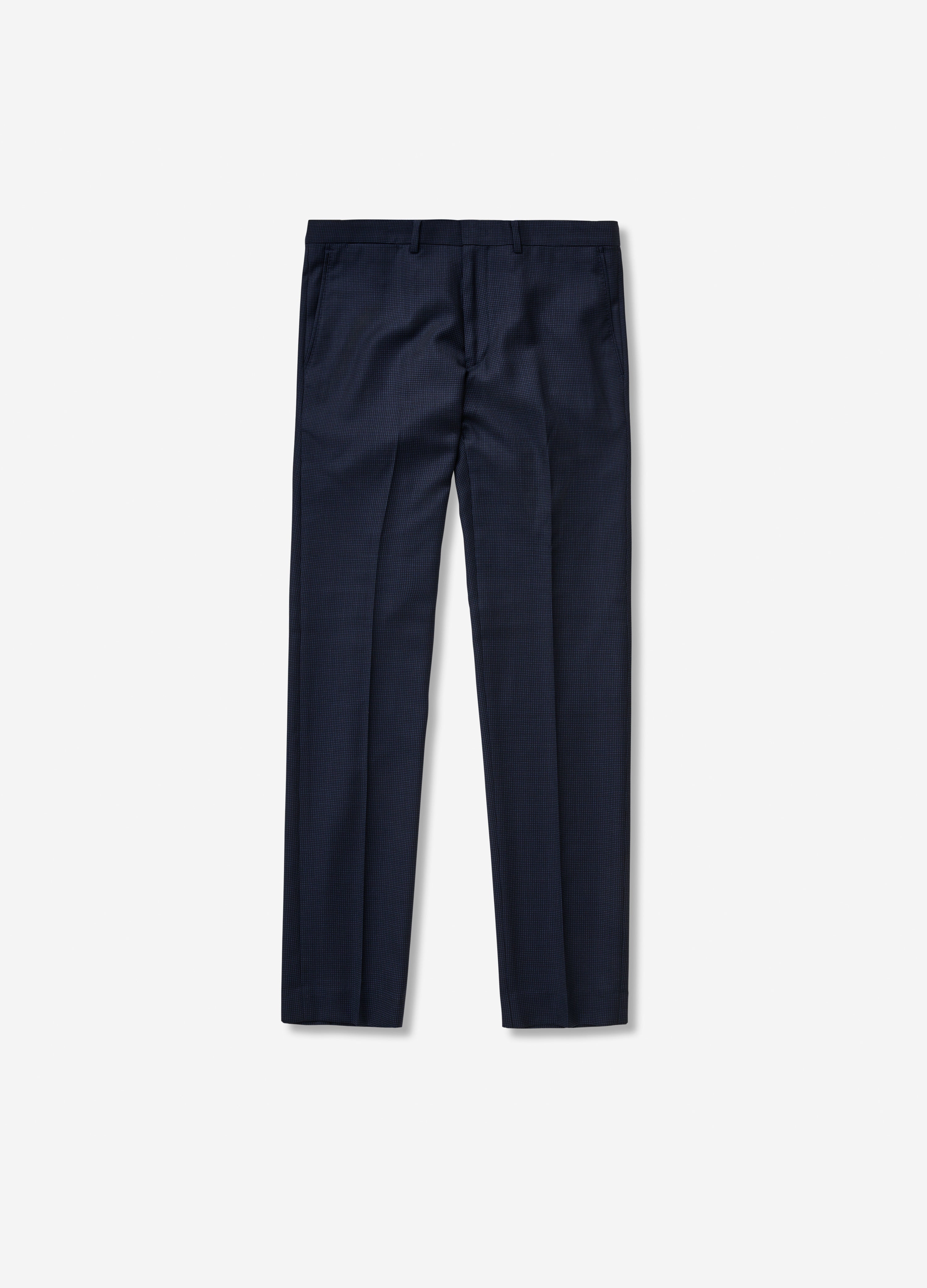 Tonal Basketweave Suit Pant Navy Combo
