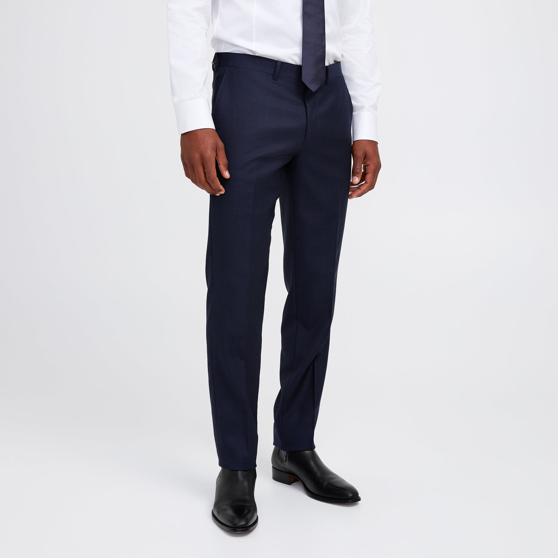 Tonal Basketweave Suit Pant Navy Combo