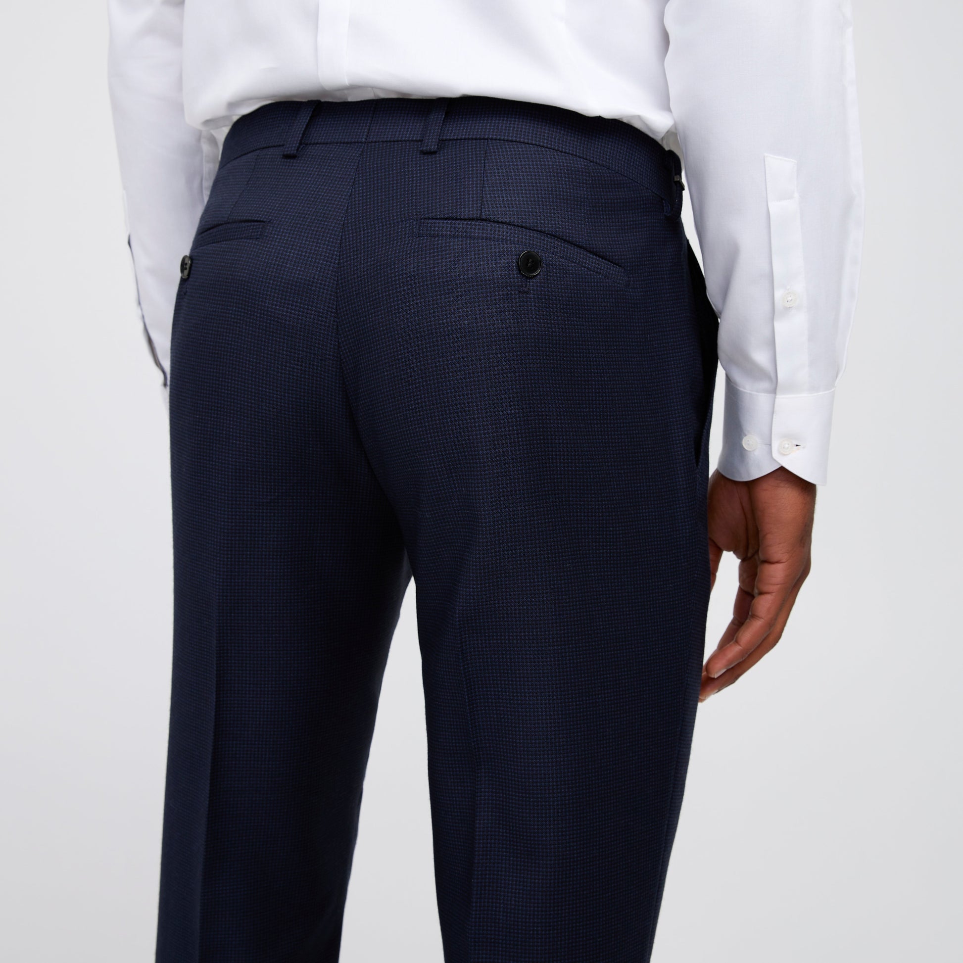 Tonal Basketweave Suit Pant Navy Combo