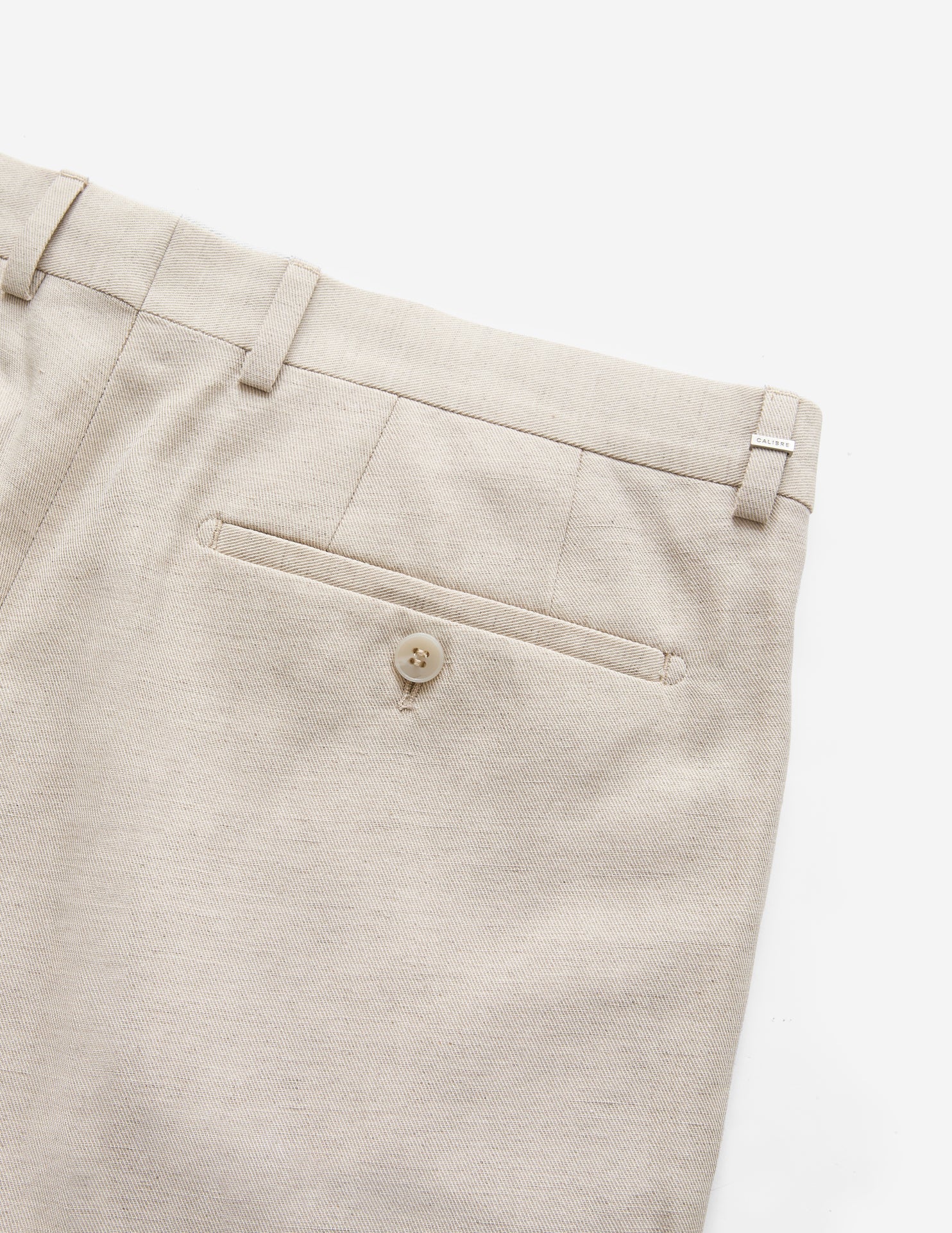 Linen Cotton Twill Suit Pants Natural