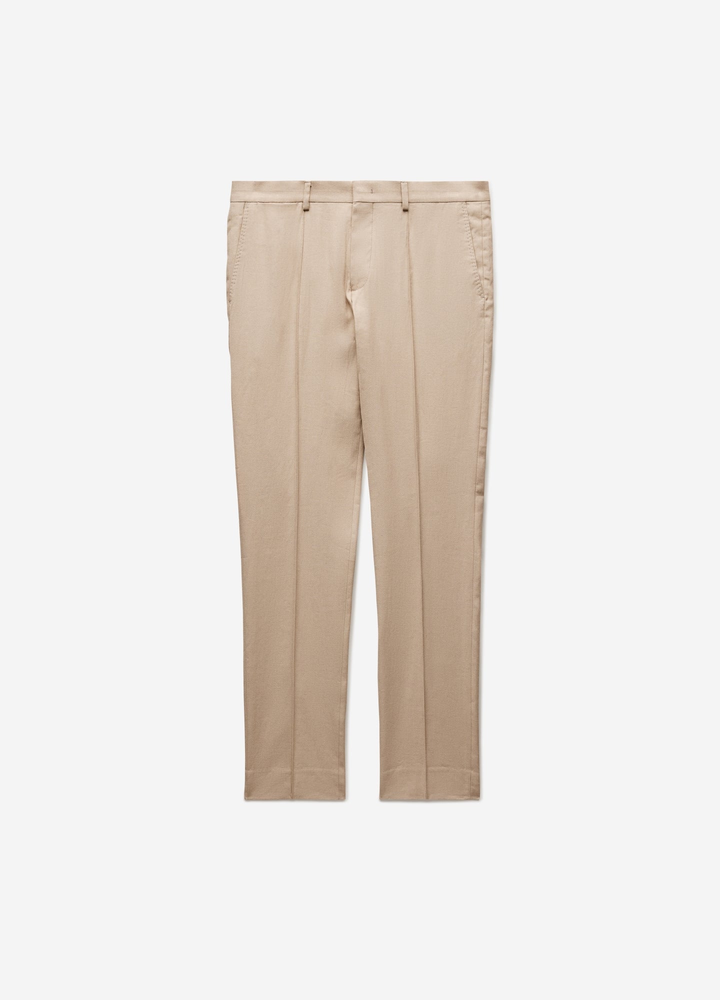Linen Cotton Crepe Suit Pants Walnut