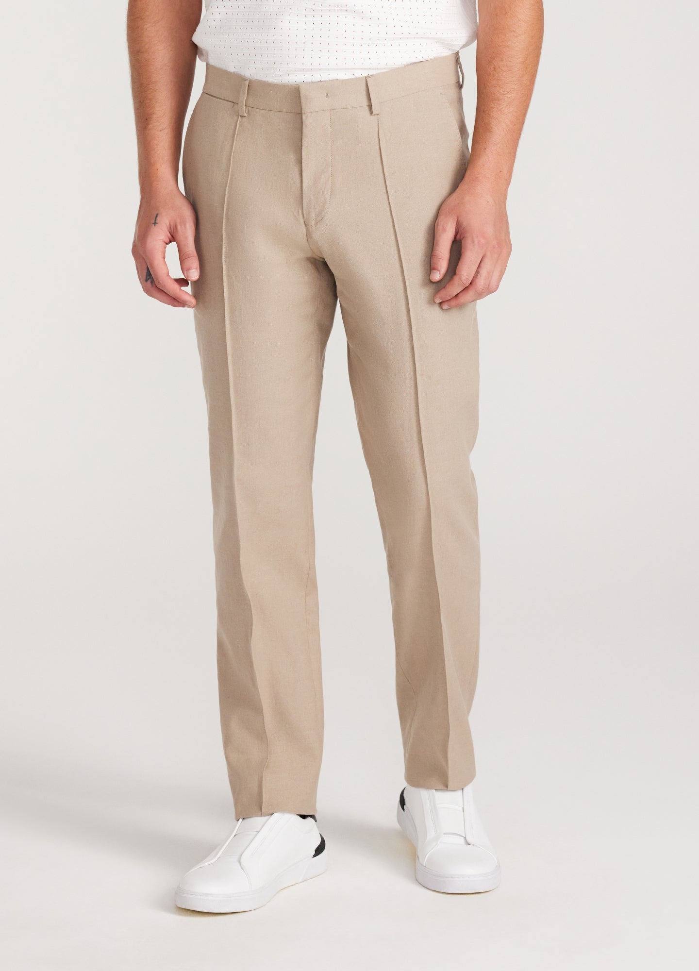 Linen Cotton Crepe Suit Pants Walnut