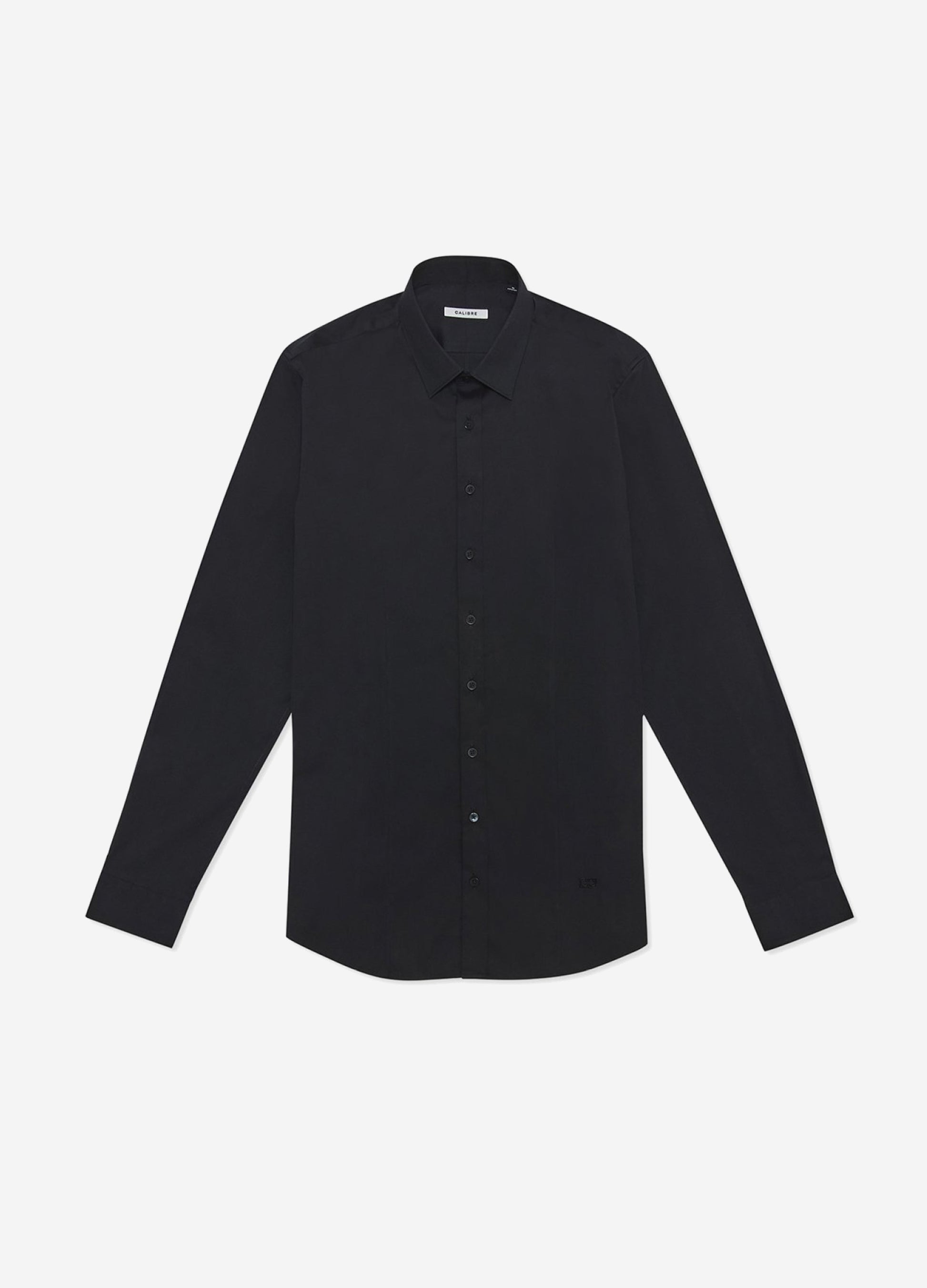 Stretch Cotton Poplin Shirt Black