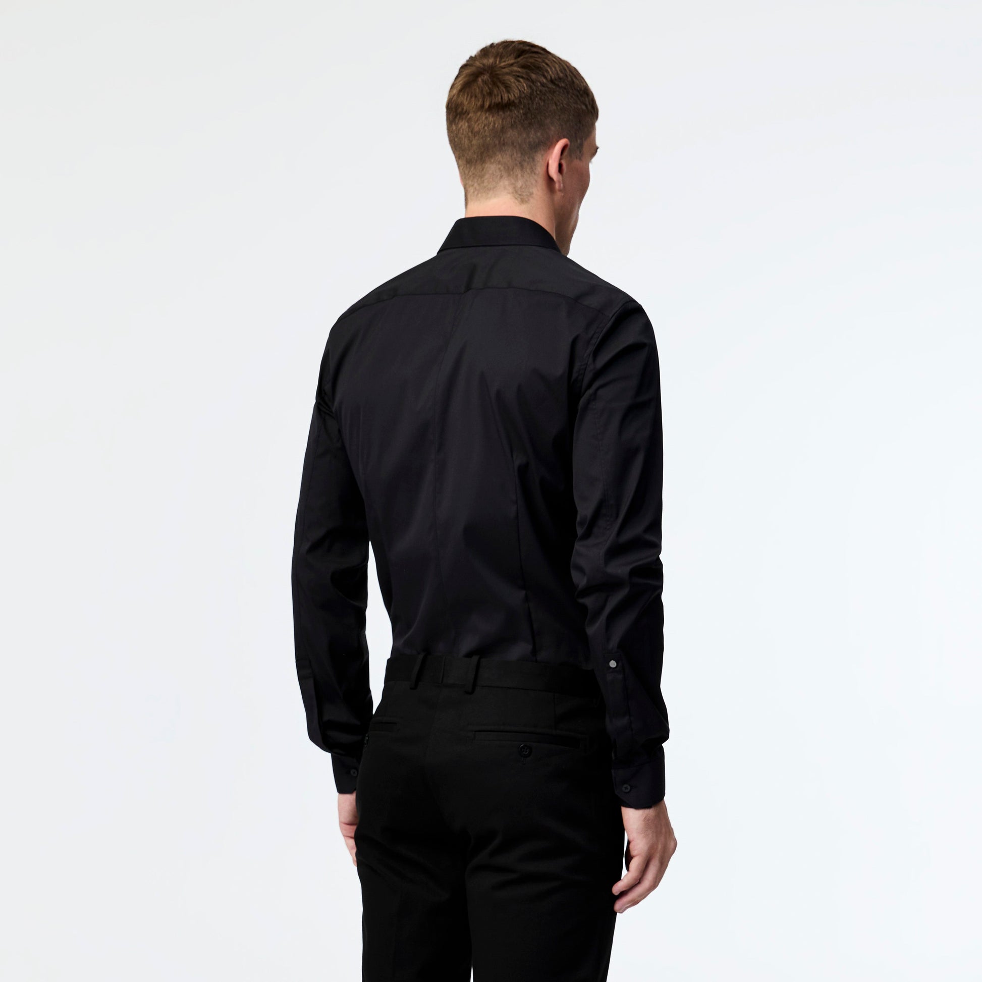 Stretch Cotton Poplin Shirt Black