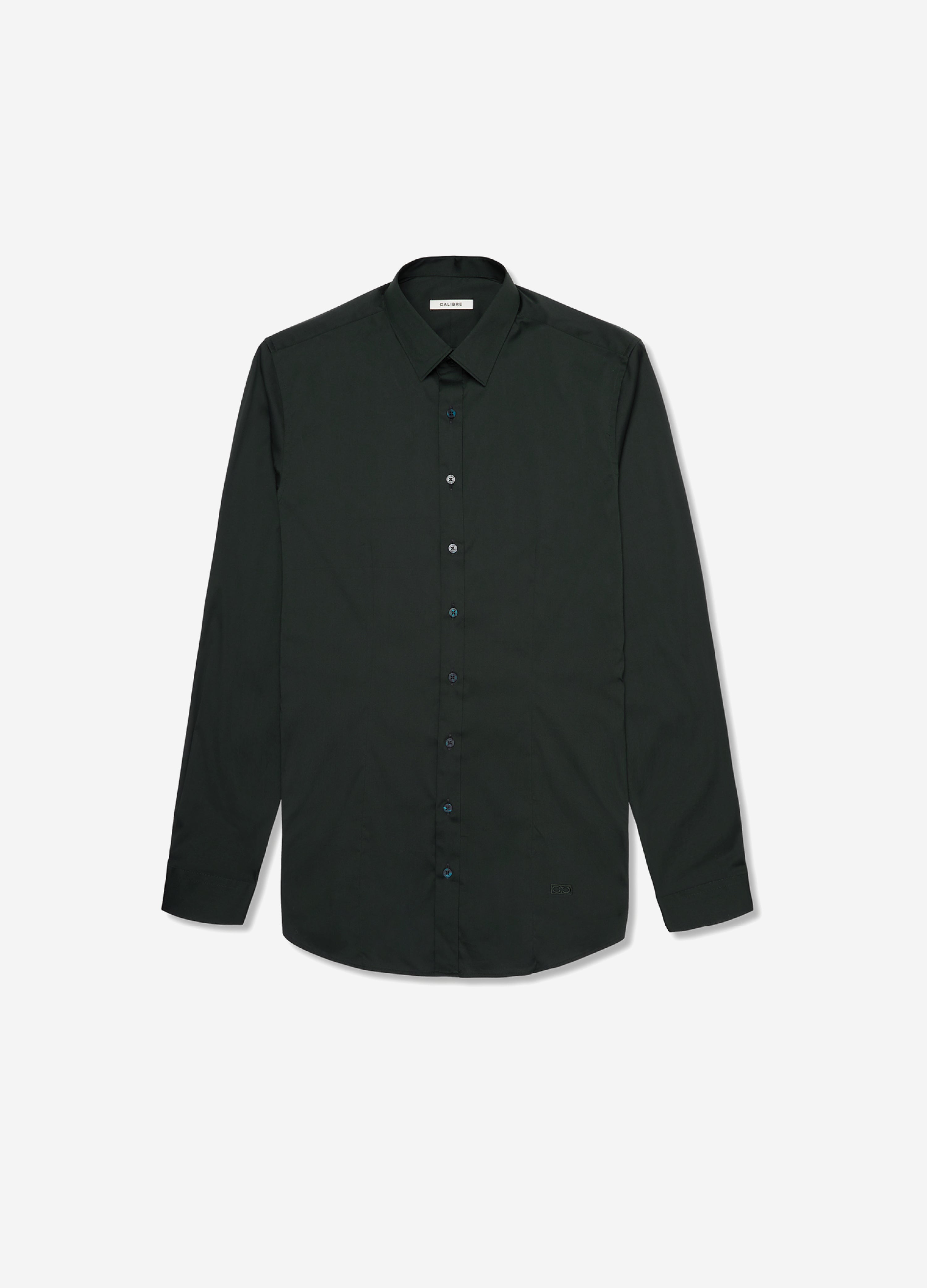 Stretch Cotton Poplin Shirt Dark Green