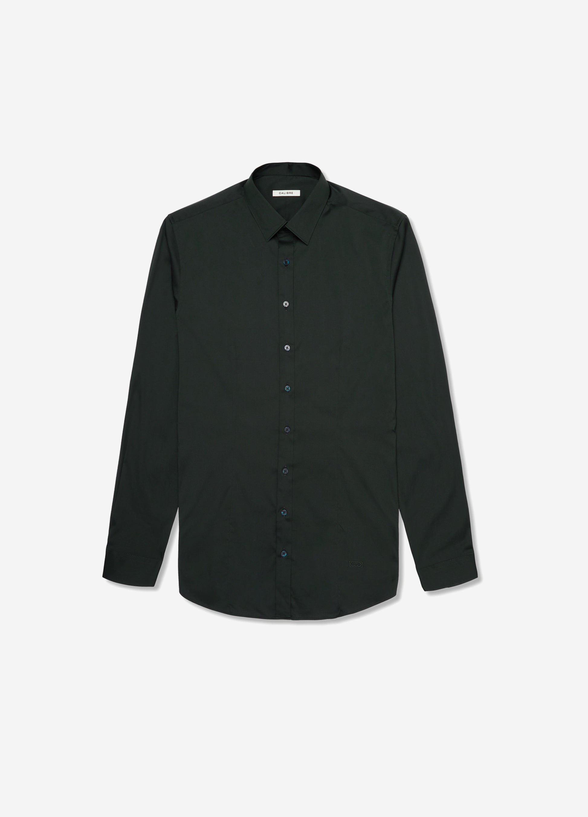 Stretch Cotton Poplin Shirt Dark Green