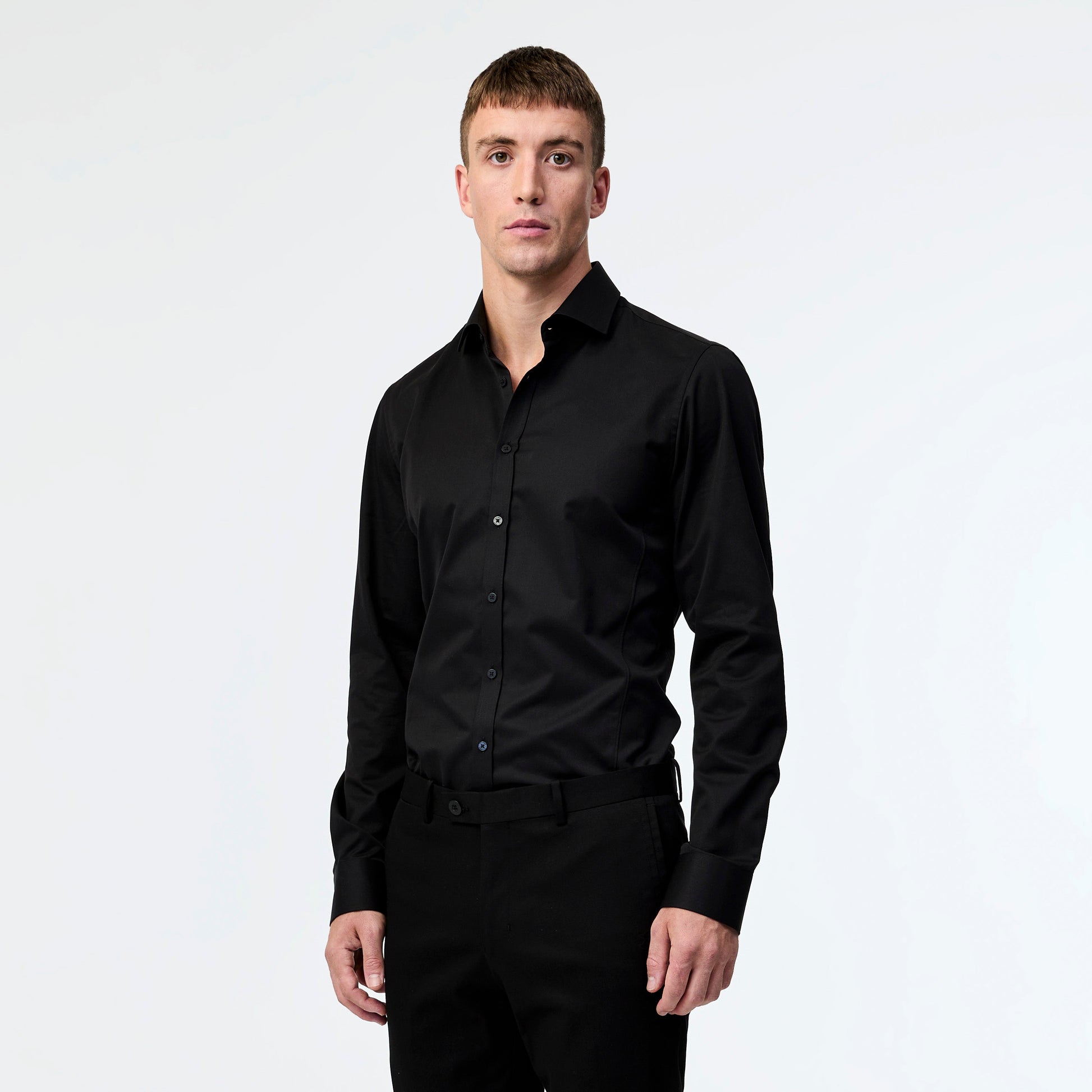 Signature Tailored Twill Shirt Black