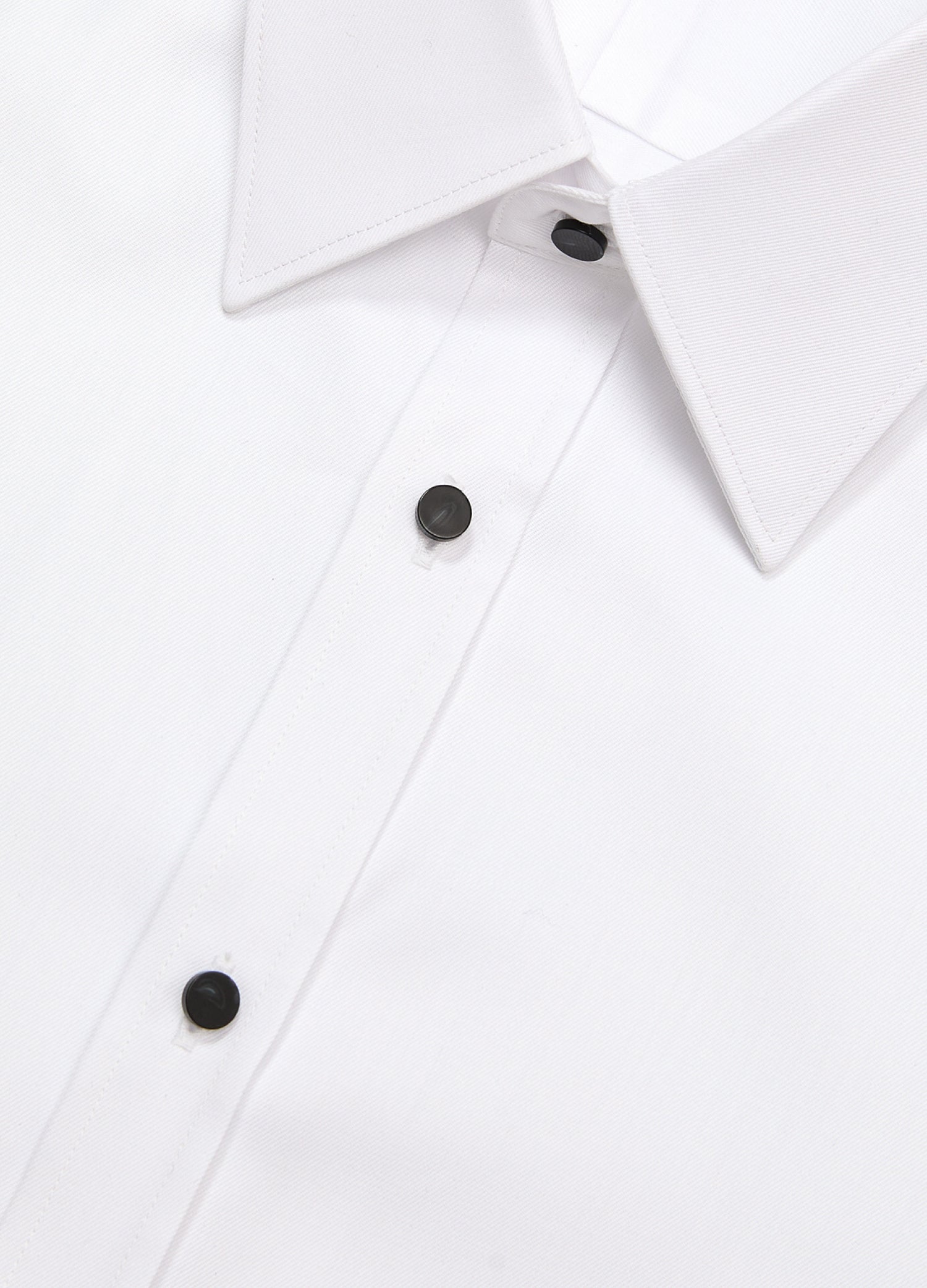 Tailored Fit Studded Twill Evening Shirt White