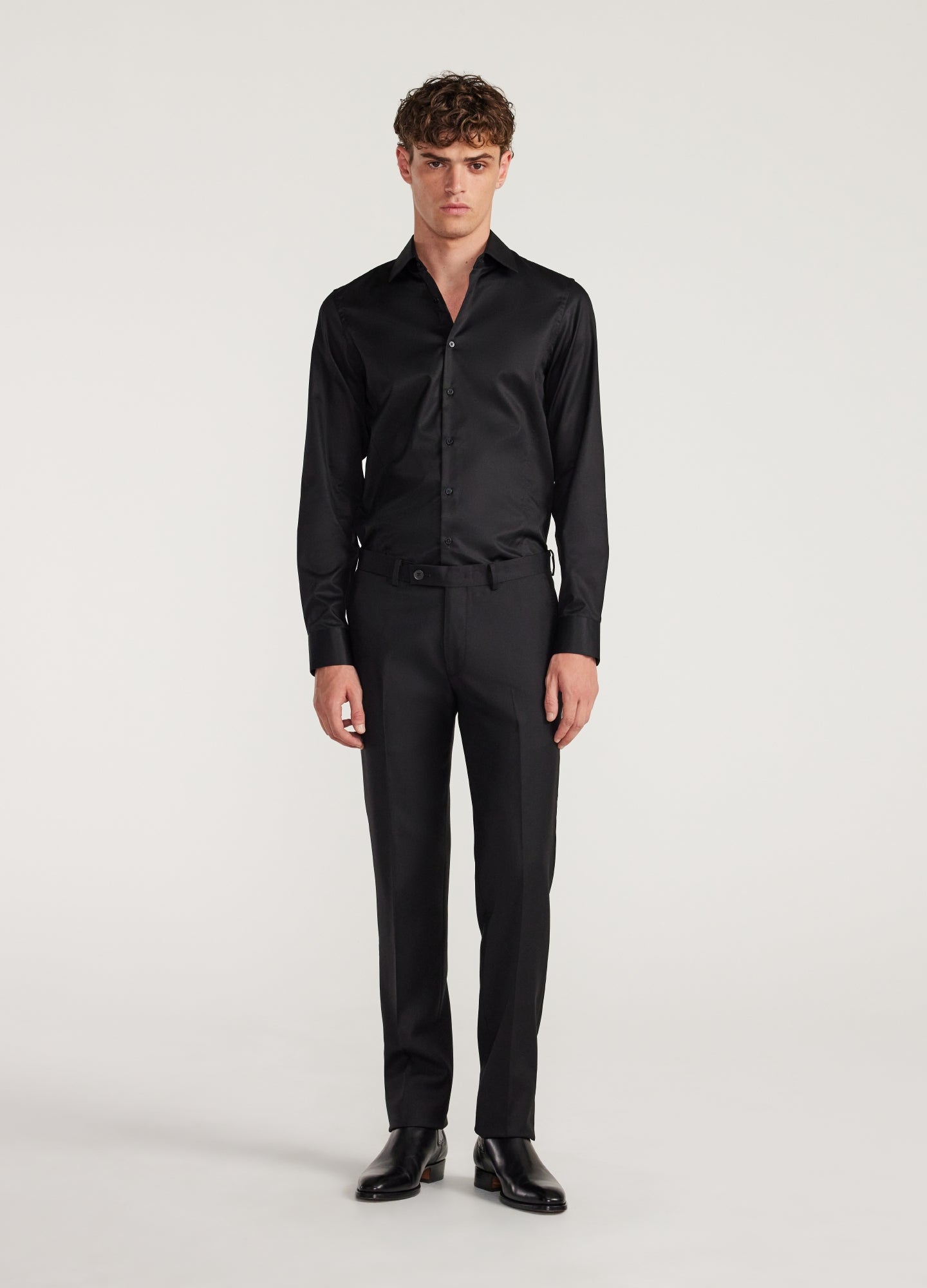 Camicia in twill raffinato nero