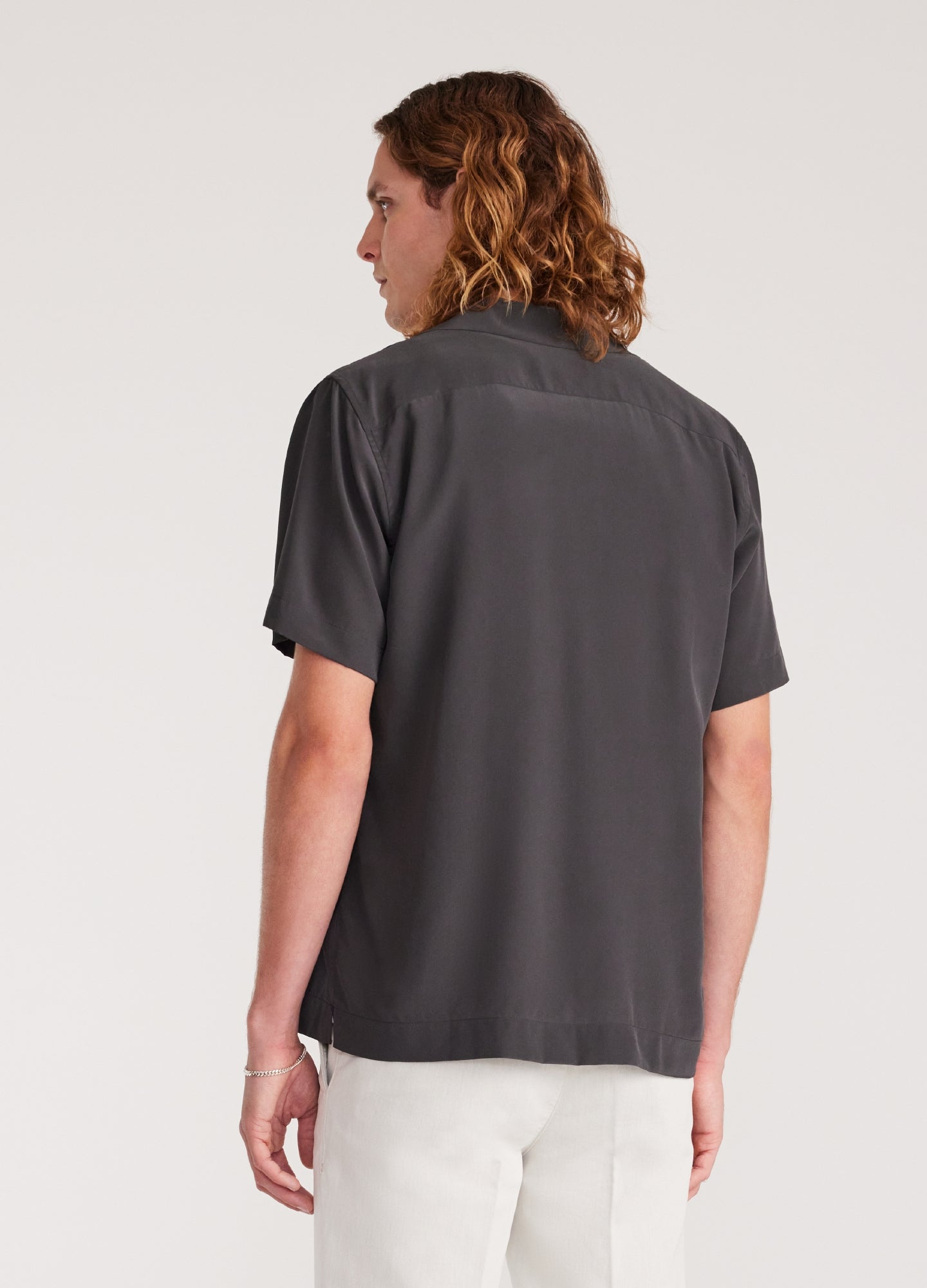 Camp Collar Silk Shirt Thyme