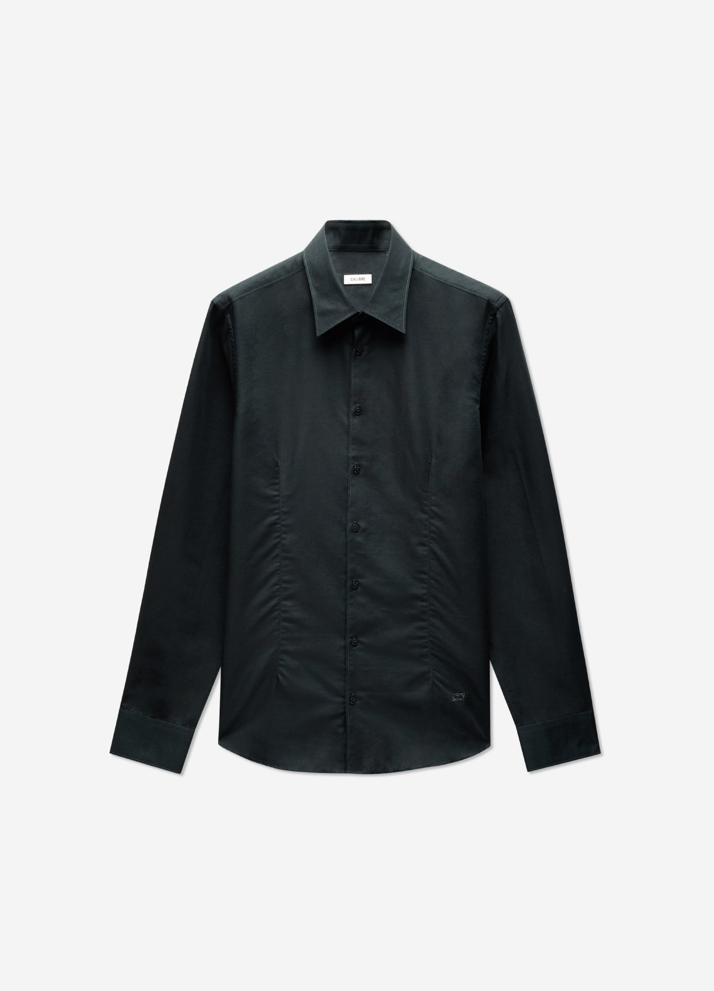 Topstitch Cotton Linen Shirt Dark Khaki