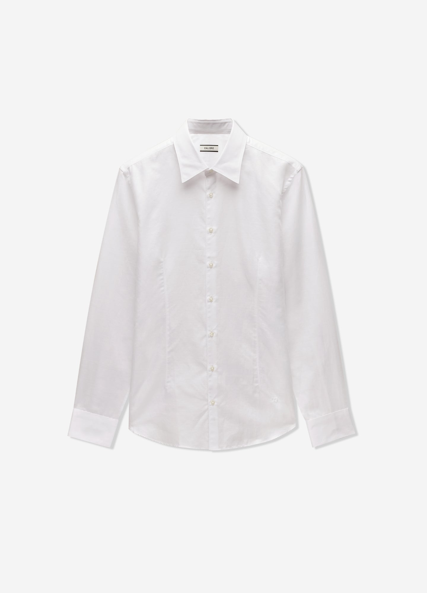 Camicia in cotone e lino con impunture Bianca