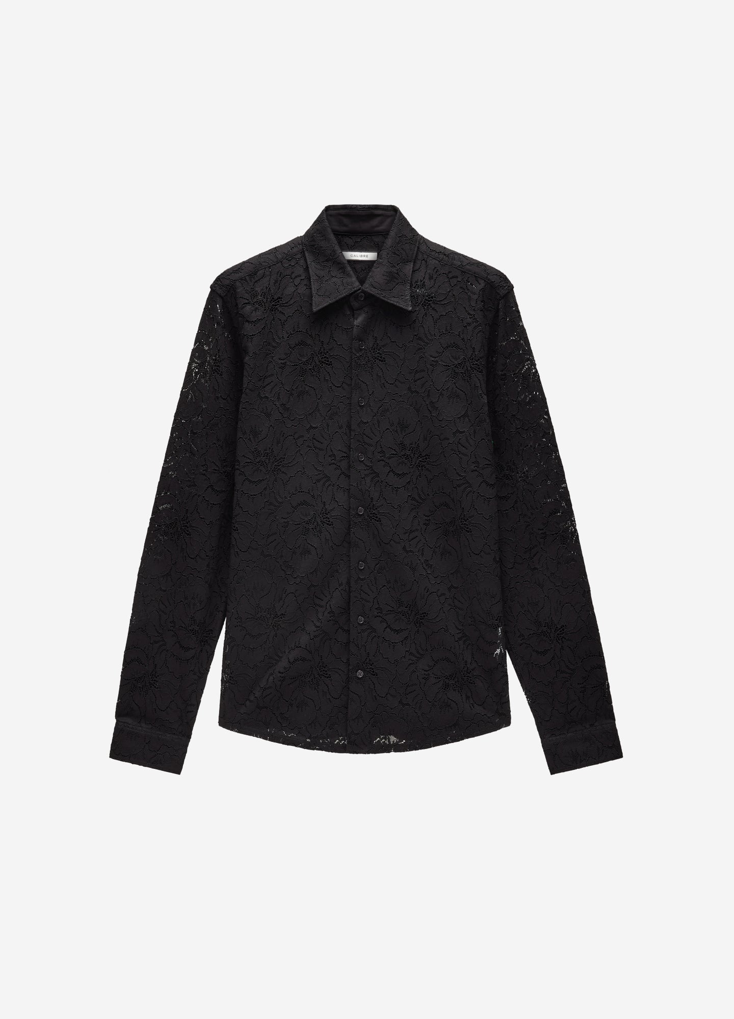 Camicia in pizzo elasticizzato nera
