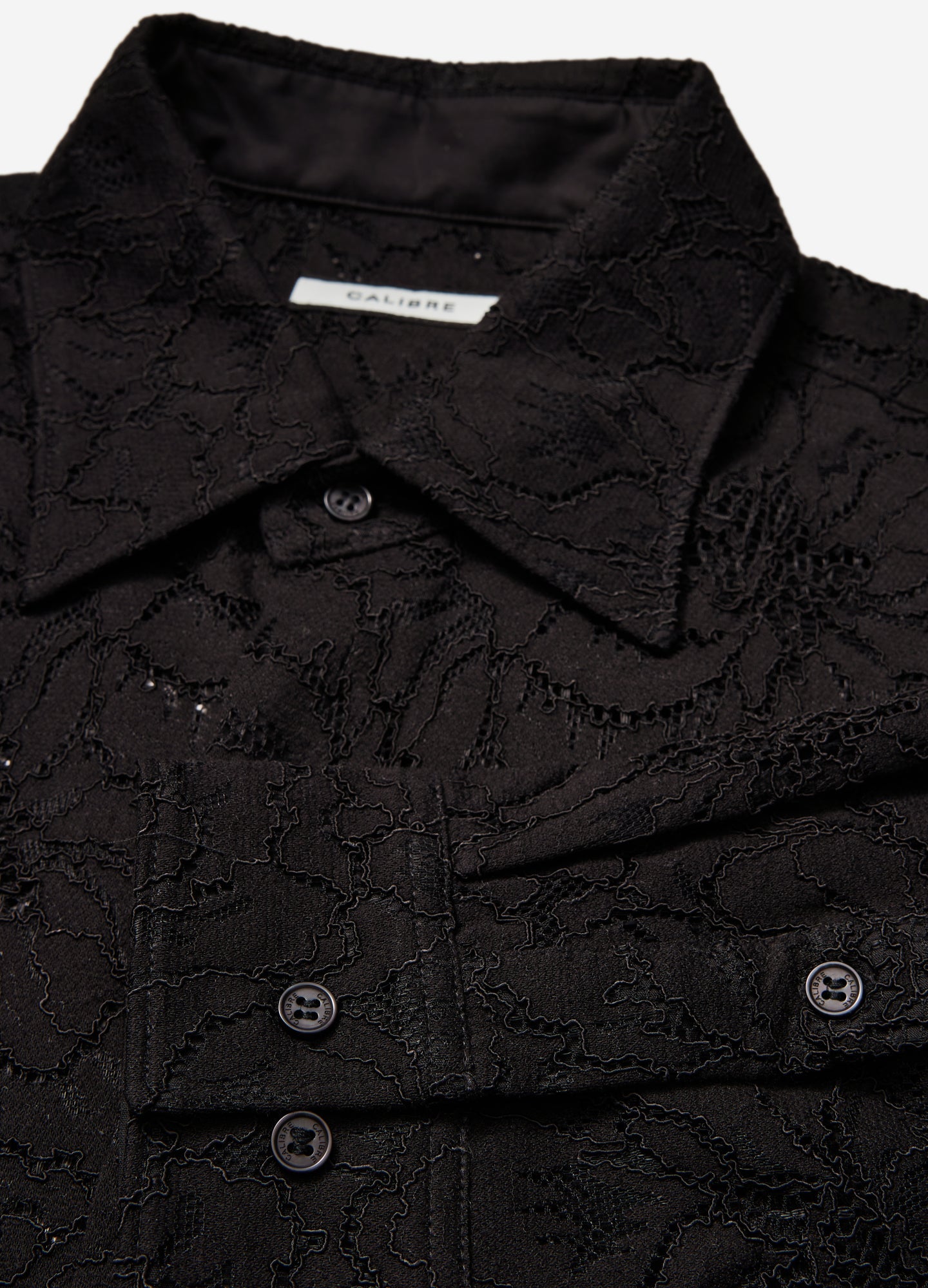 Stretch Lace Shirt Black