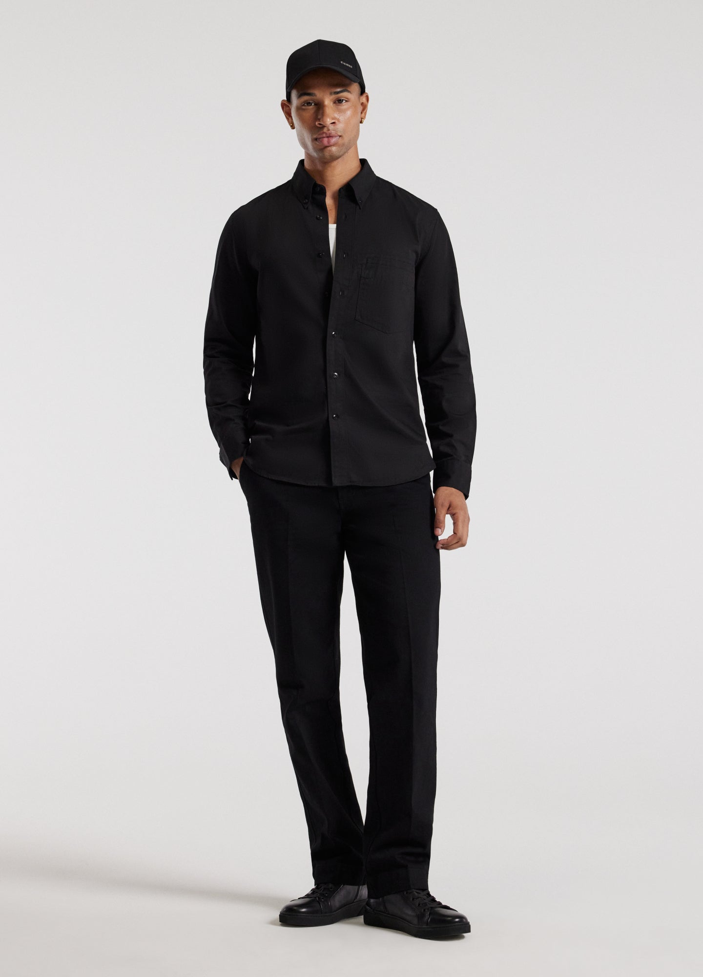 Cotton Double Pocket Shirt Black