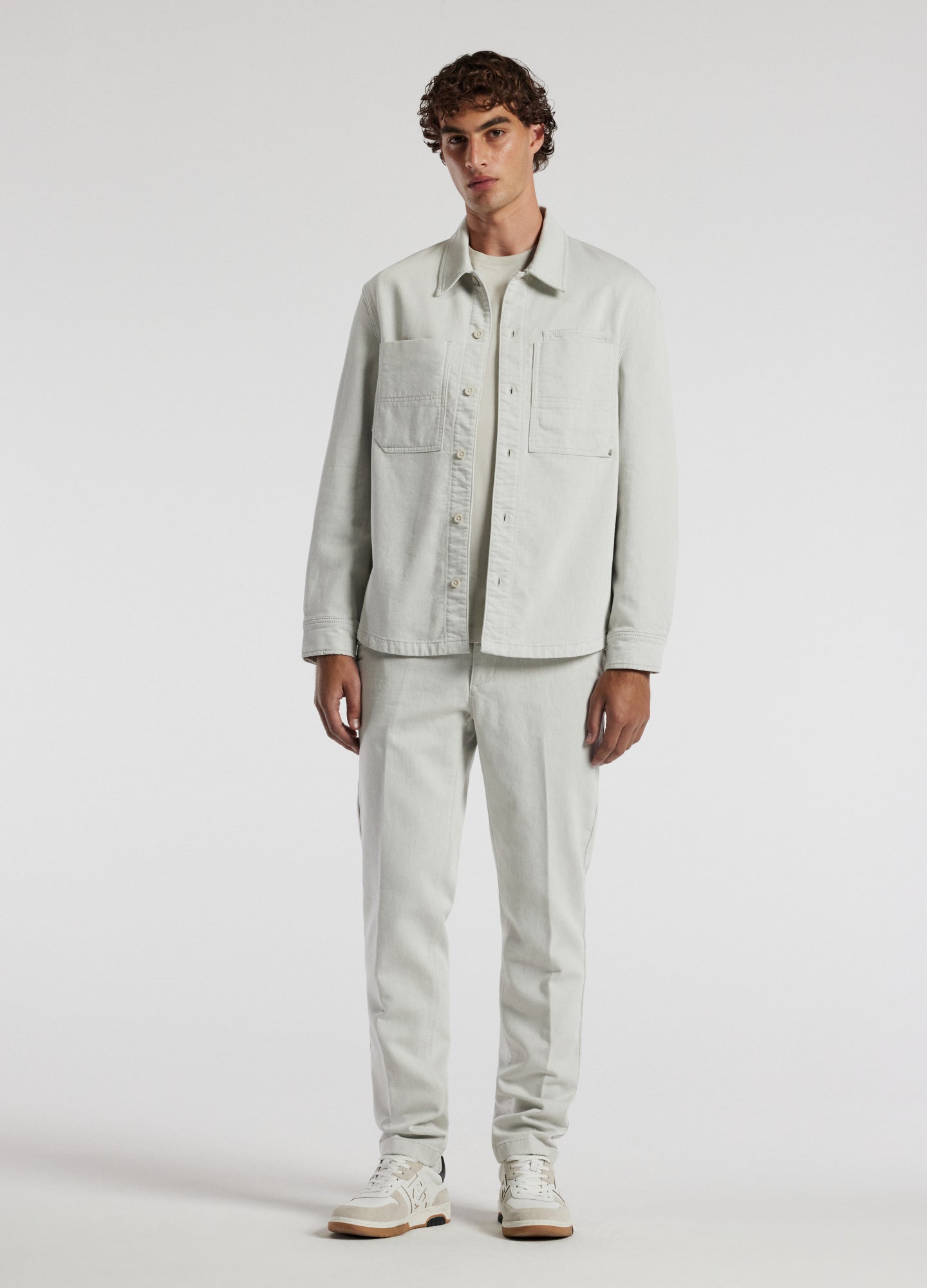 Dobby Denim Overshirt Almond