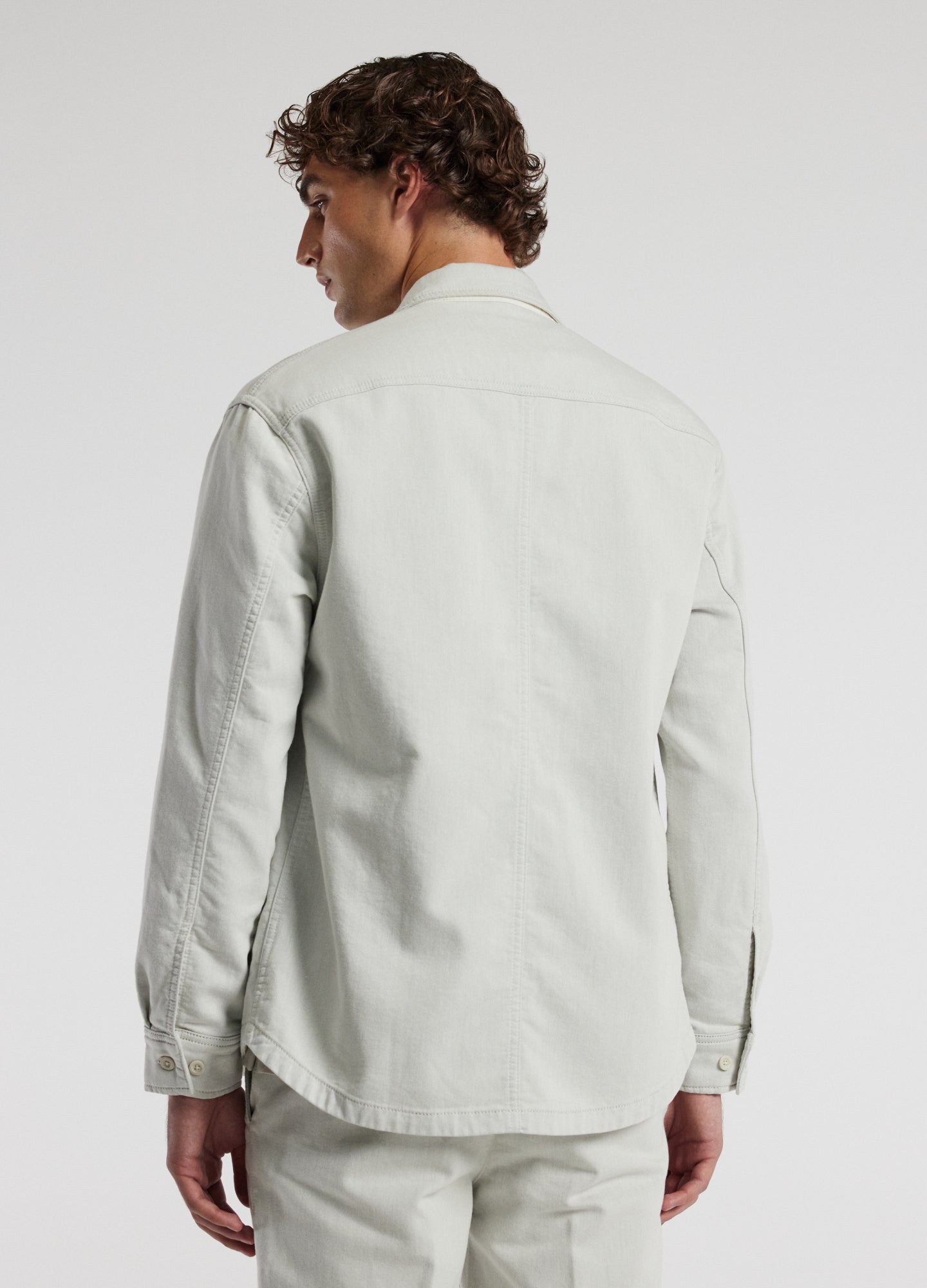 Dobby Denim Overshirt Almond