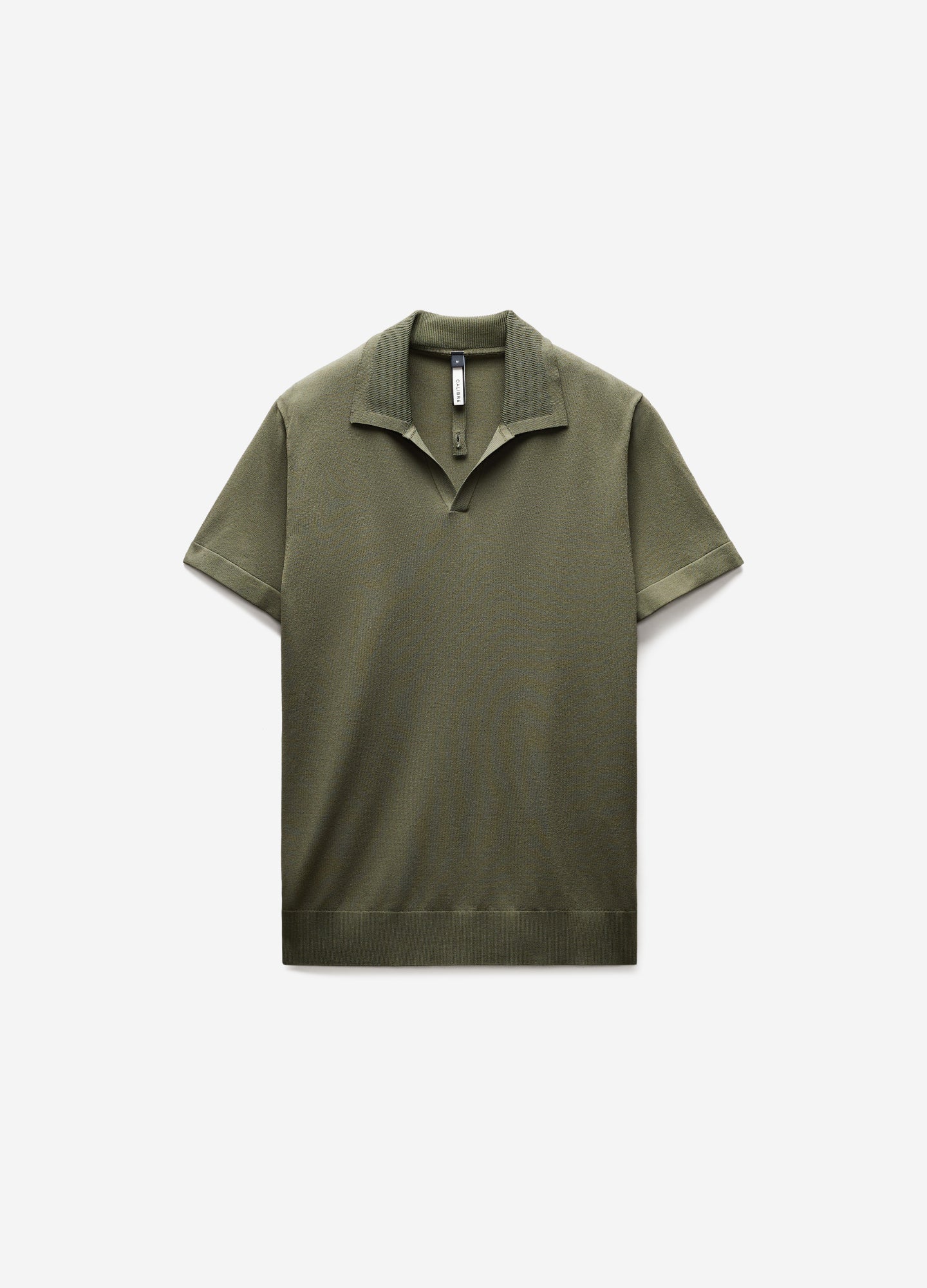 Rib Collar Tech Knit Polo Light Khaki