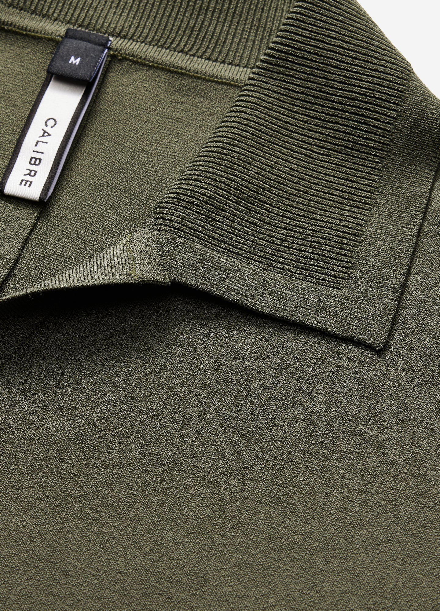 Rib Collar Tech Knit Polo Light Khaki
