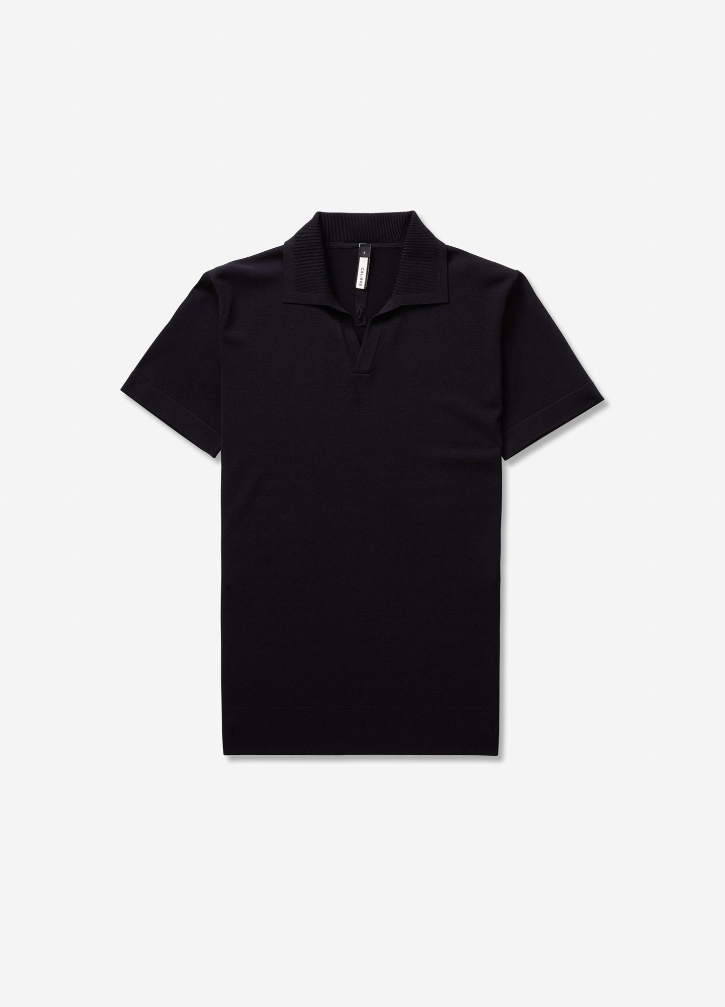 Polo in maglia tecnica con colletto a coste, blu navy e scuro