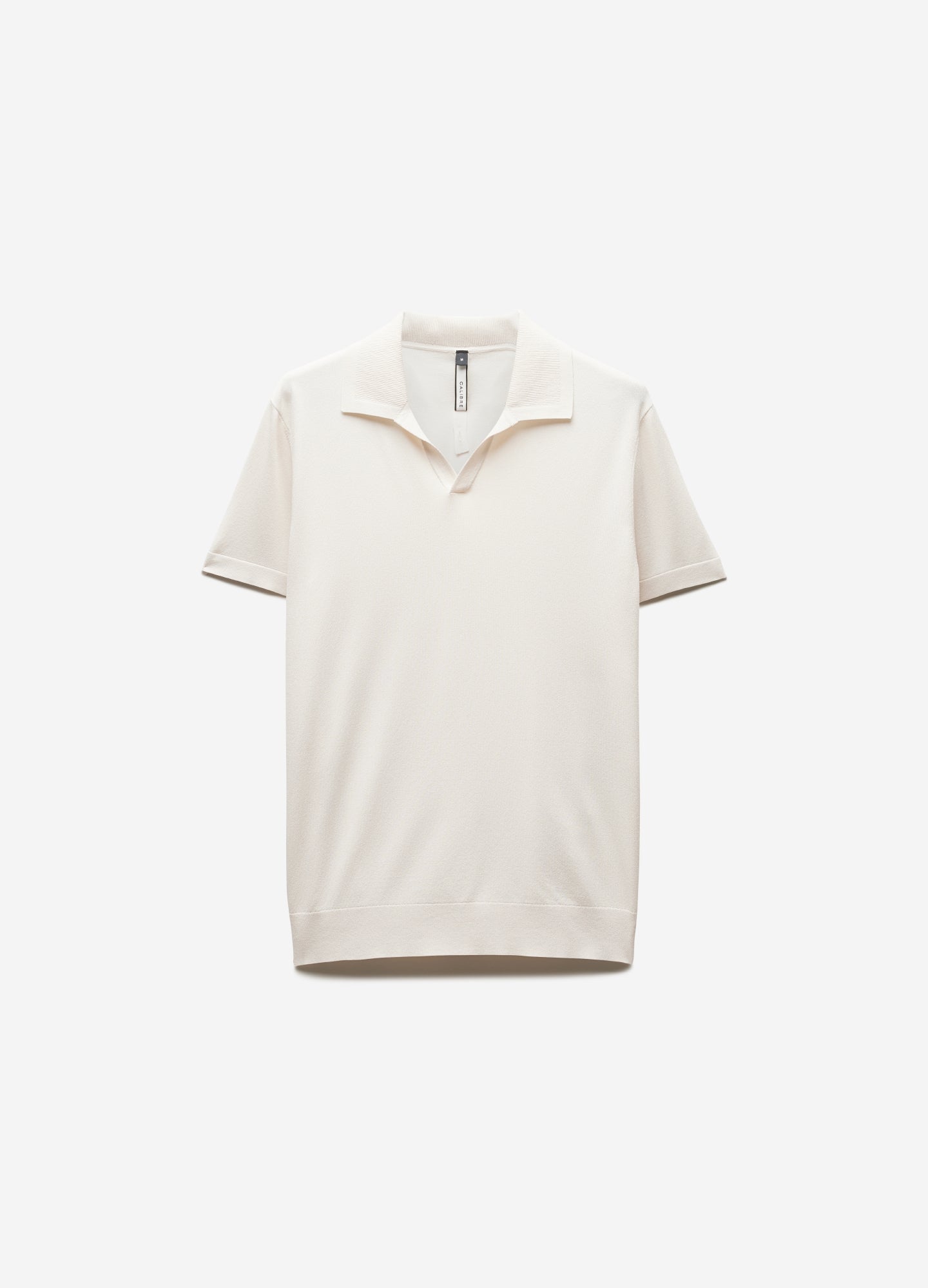 Rib Collar Tech Knit Polo Parchment