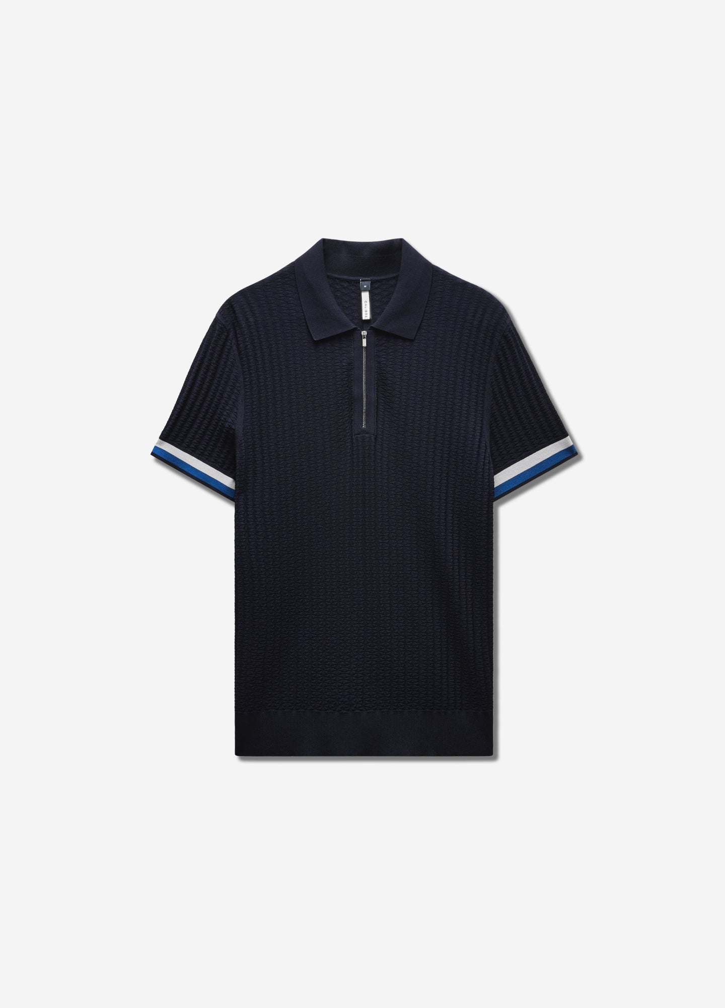 Polo a doppia striscia blu navy