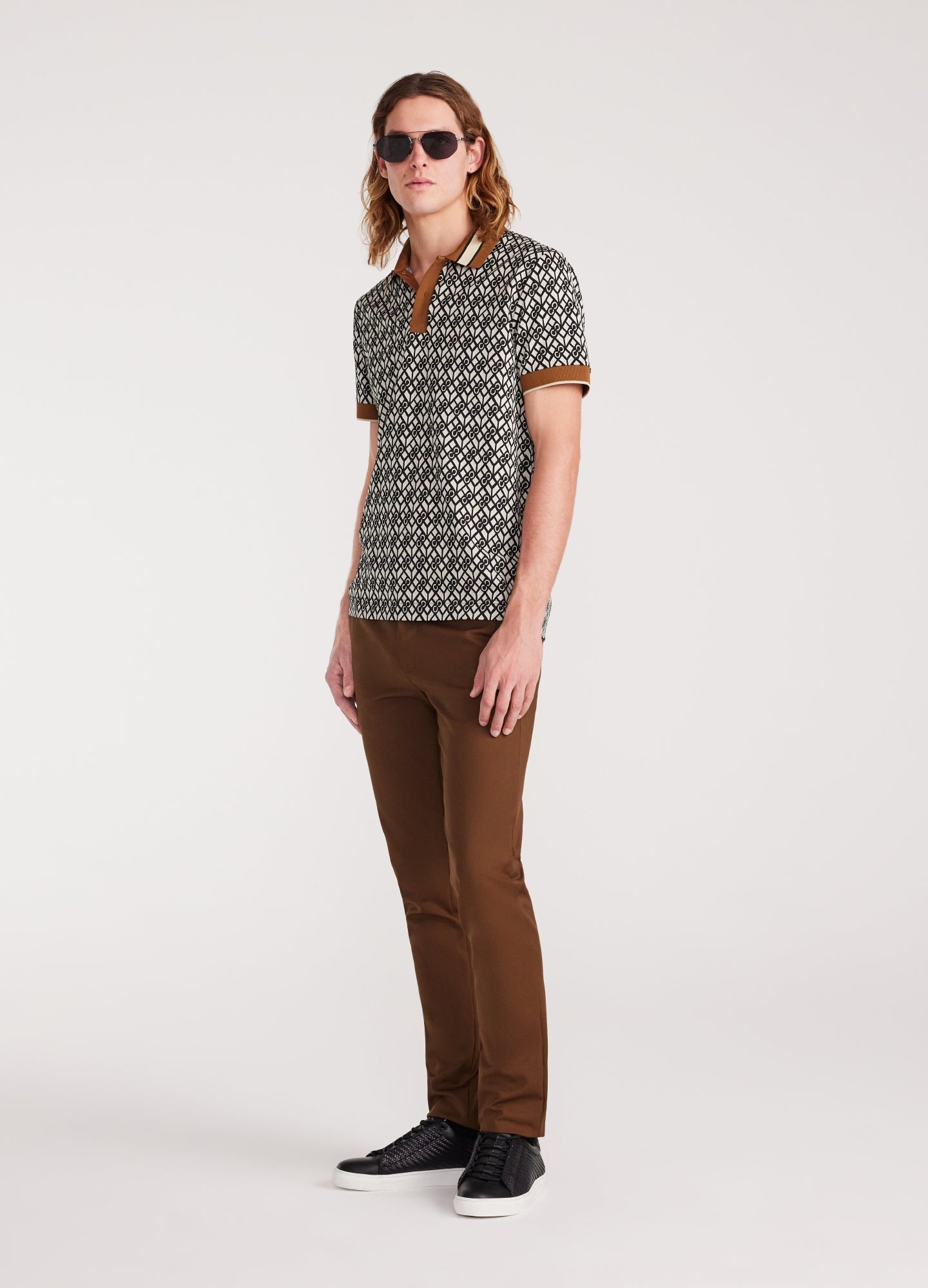 Monogram Jacquard Polo Black