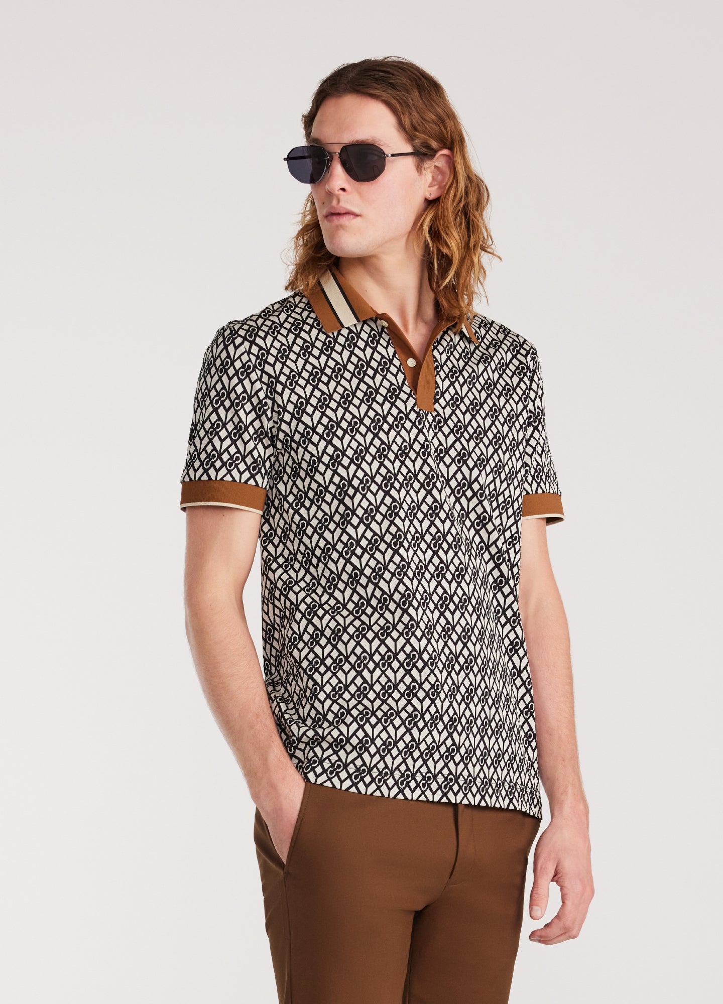 Monogram Jacquard Polo Black