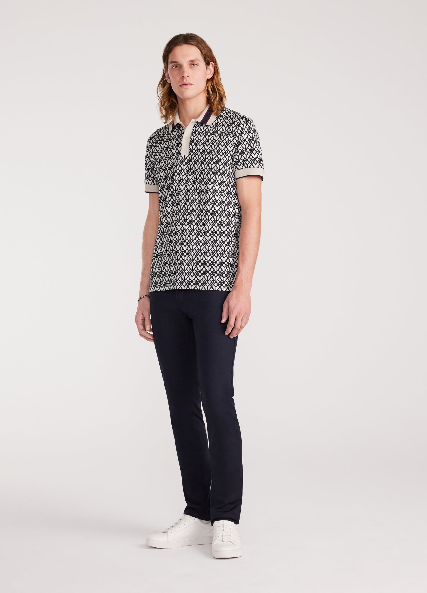 Monogram Jacquard Polo Navy