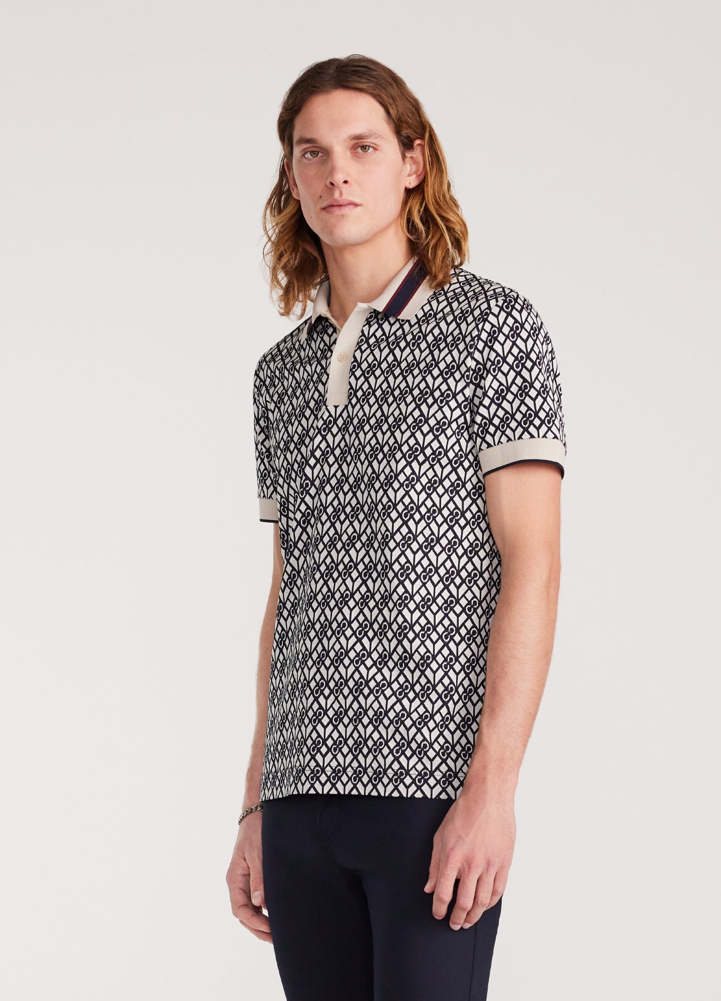 Monogram Jacquard Polo Navy
