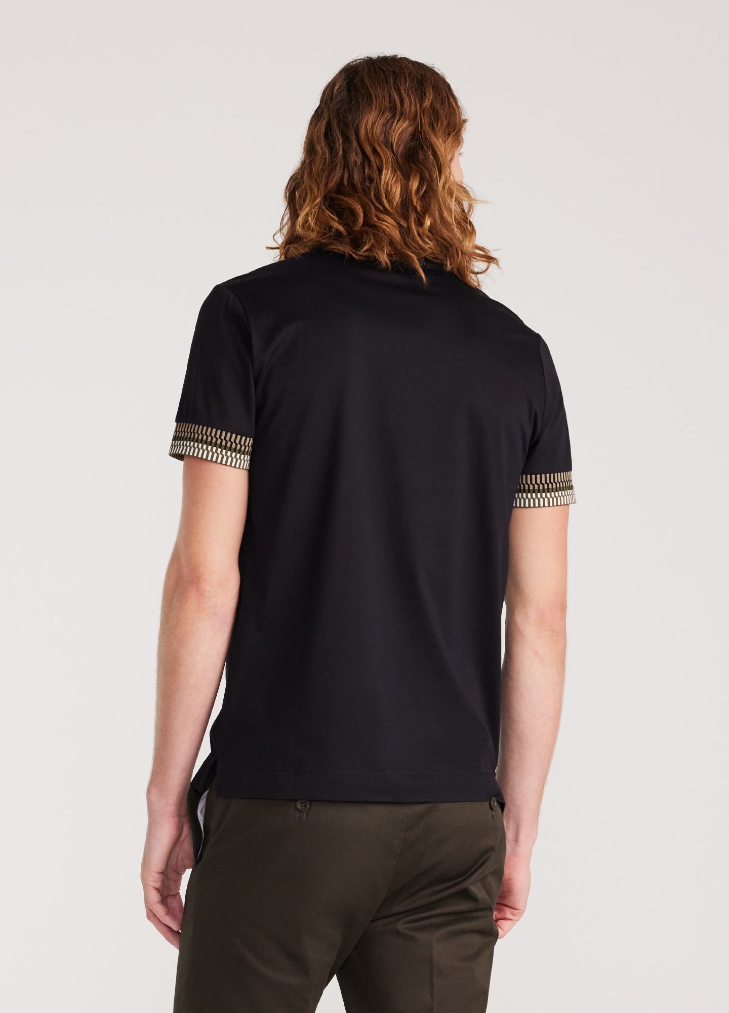 Jacquard Cuff T-shirt Black