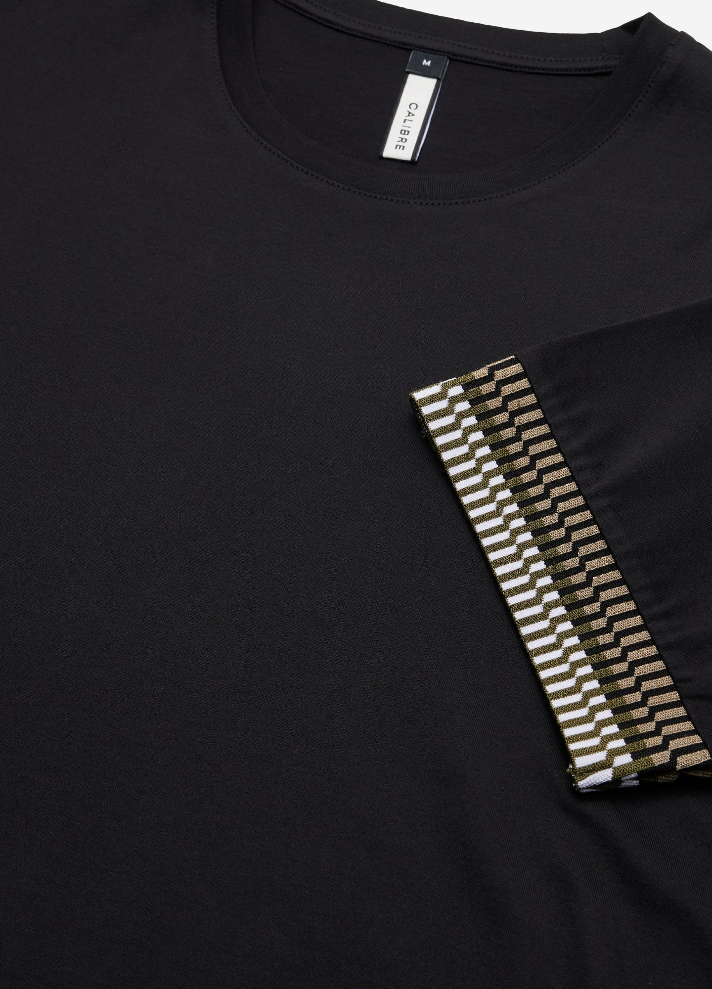 Jacquard Cuff T-shirt Black