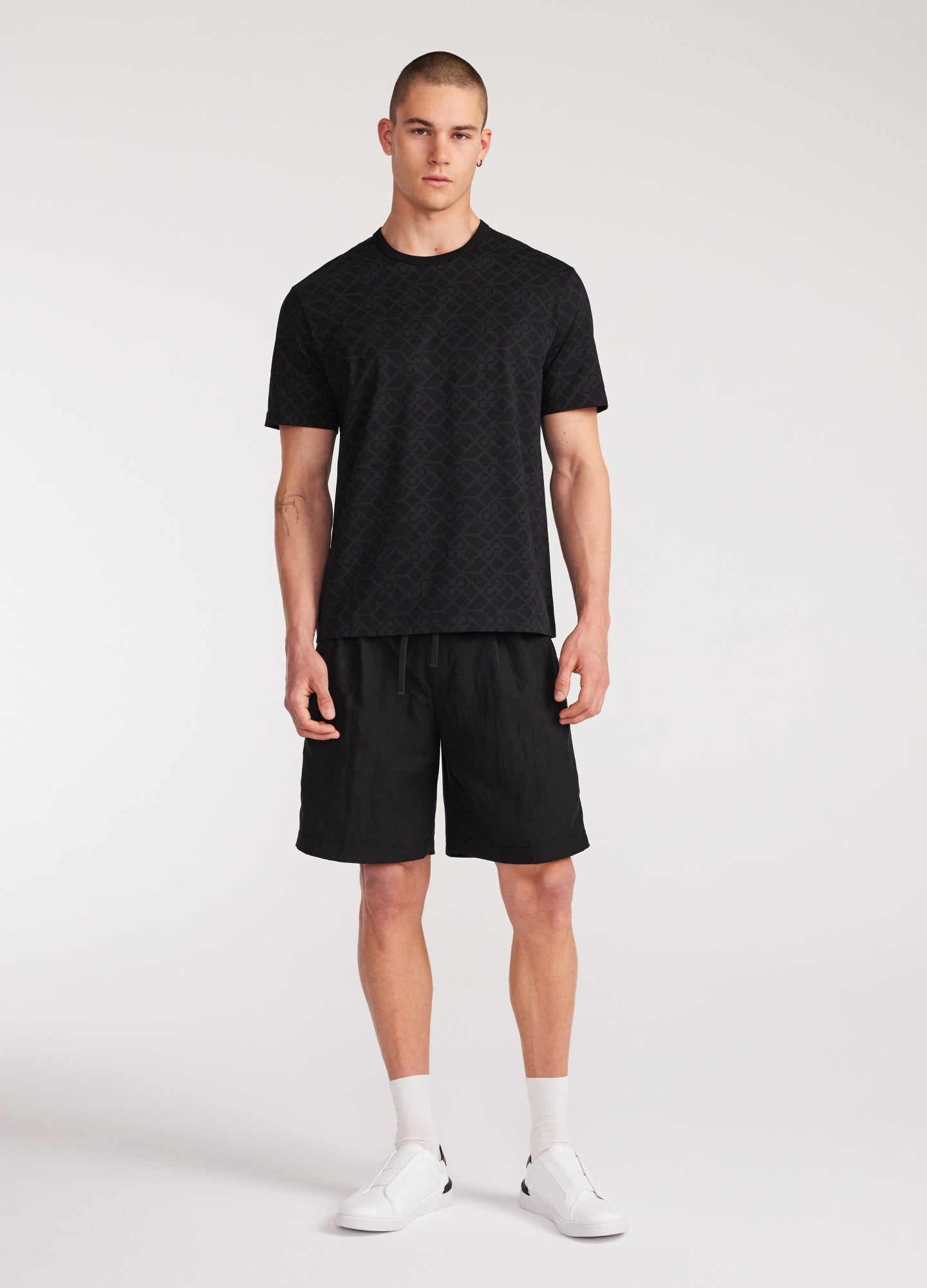 Monogram Print T-shirt Black